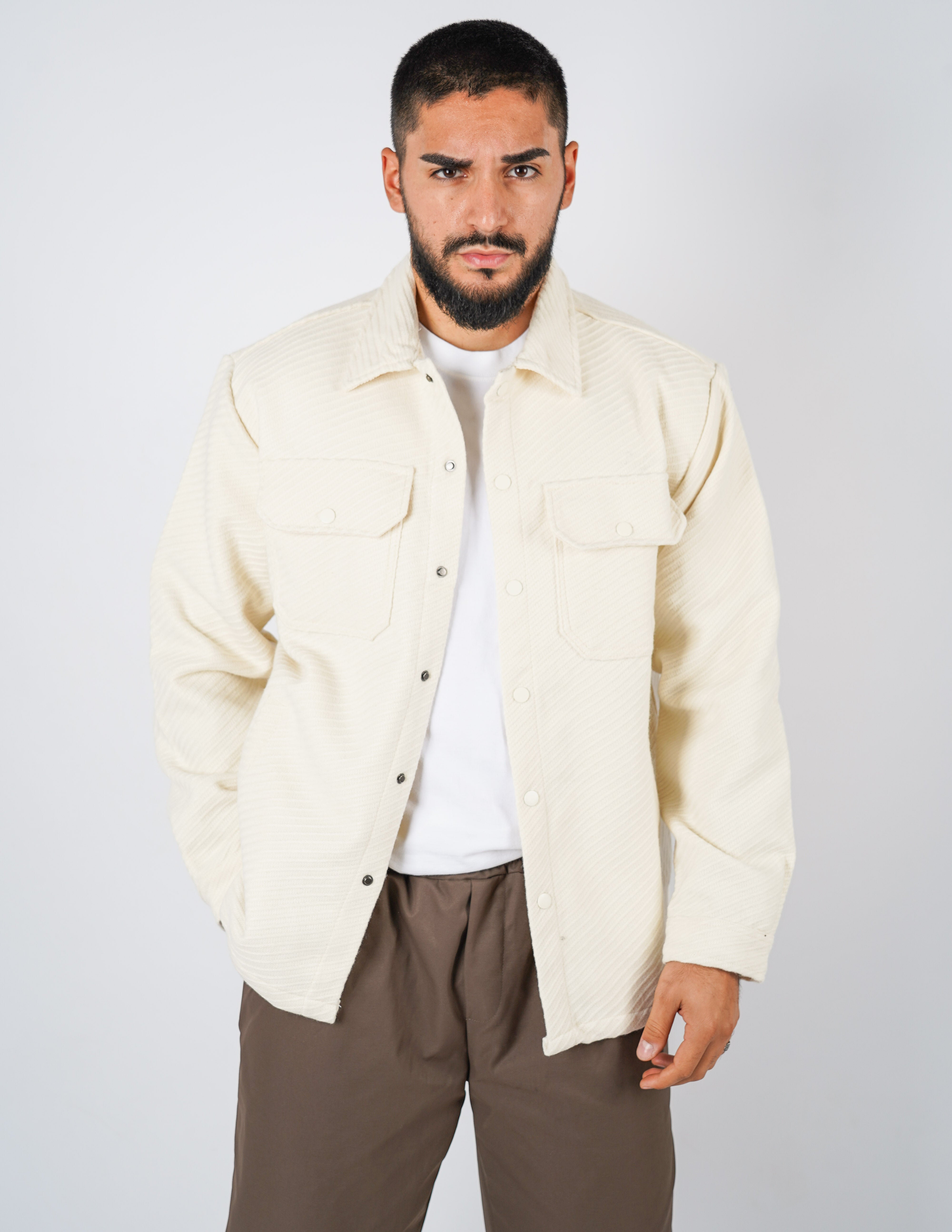 Overshirt in tessuto diagolane
