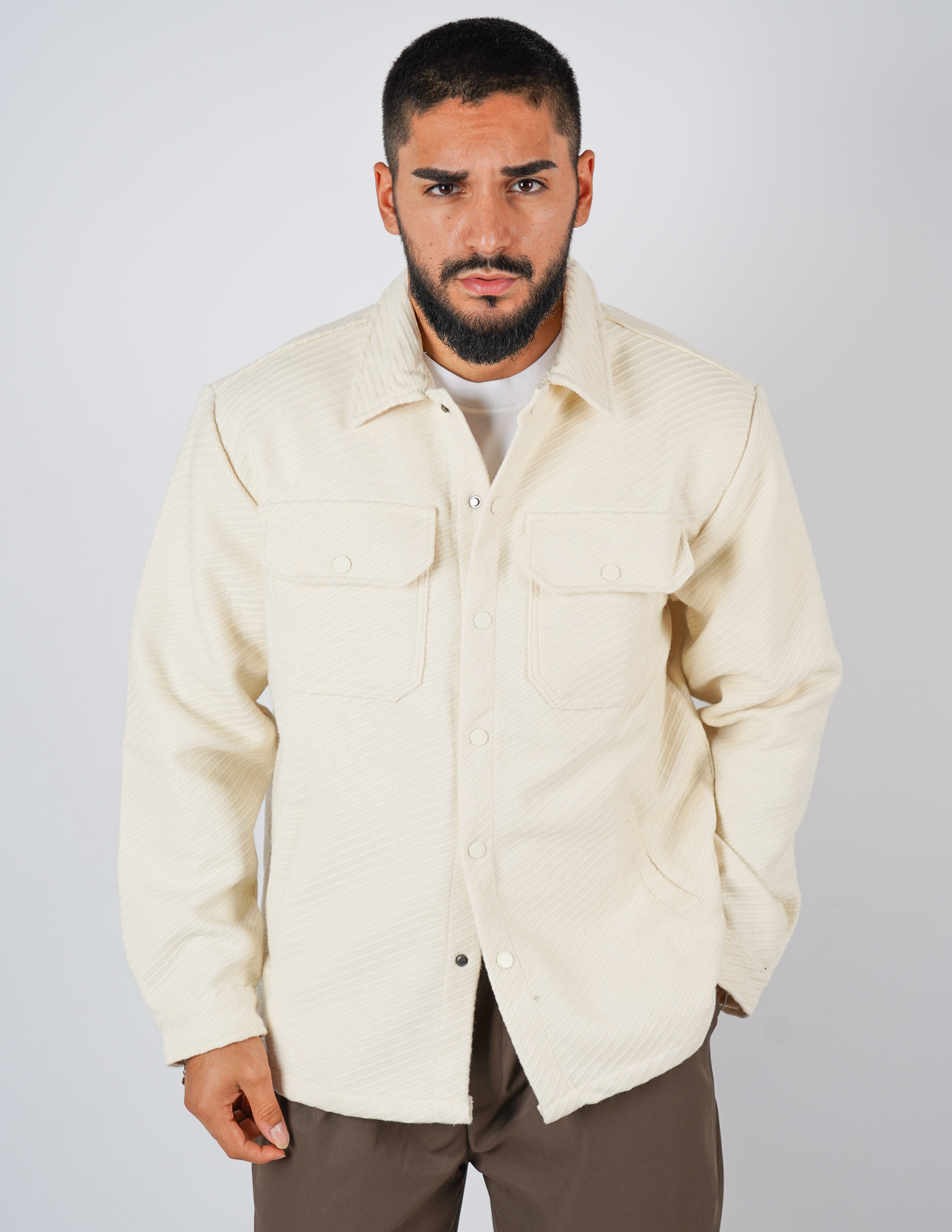 Overshirt in tessuto diagolane