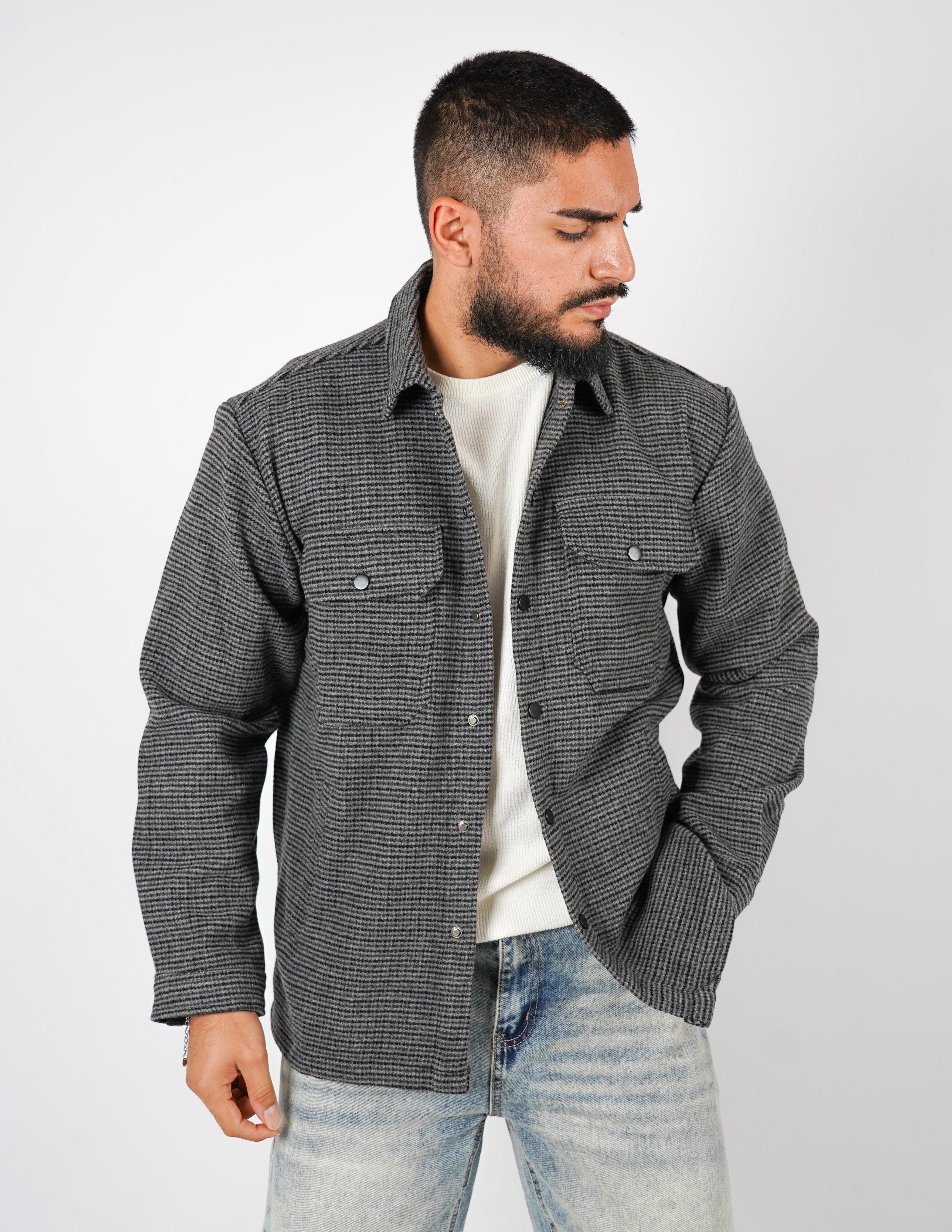 Overshirt in tessuto a quadri