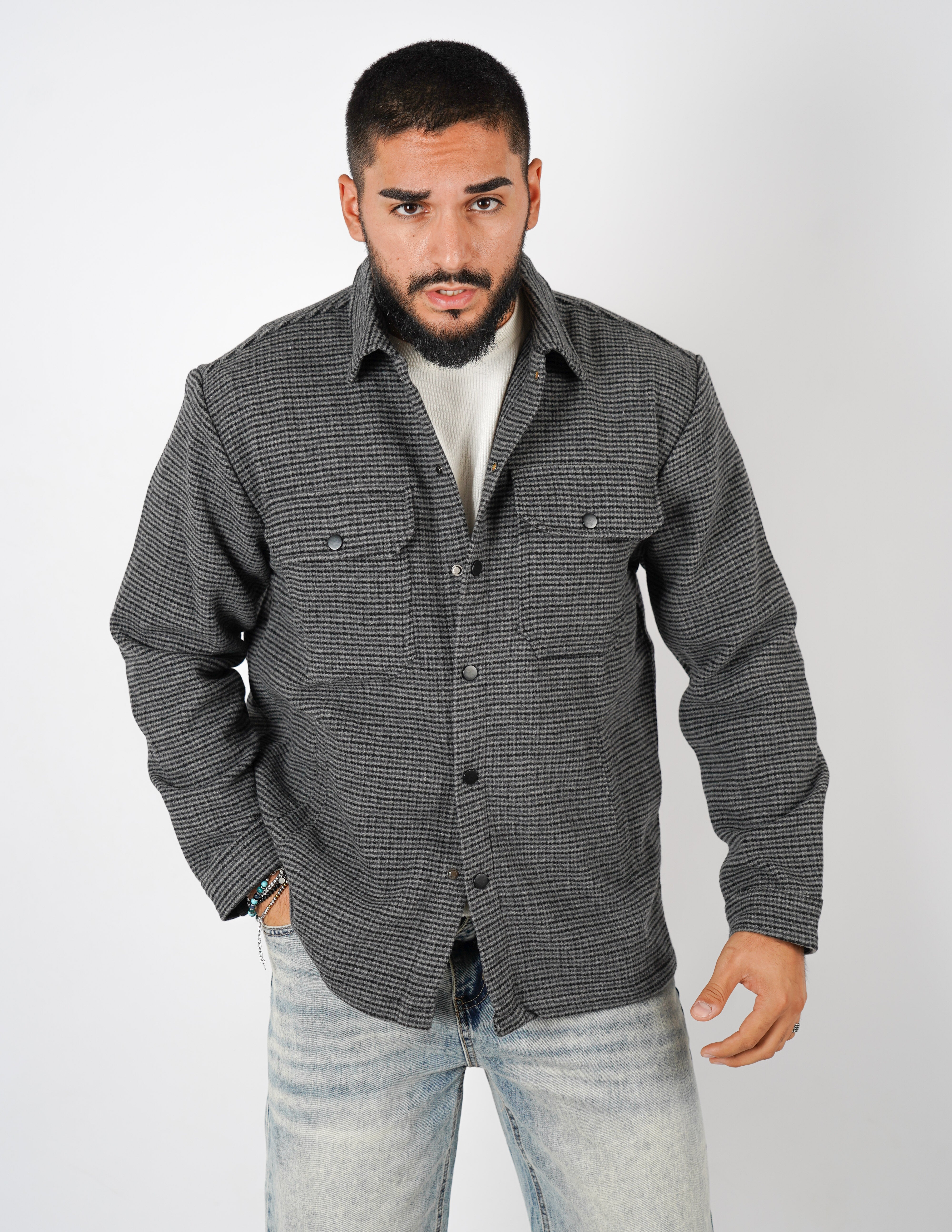 Overshirt in tessuto a quadri