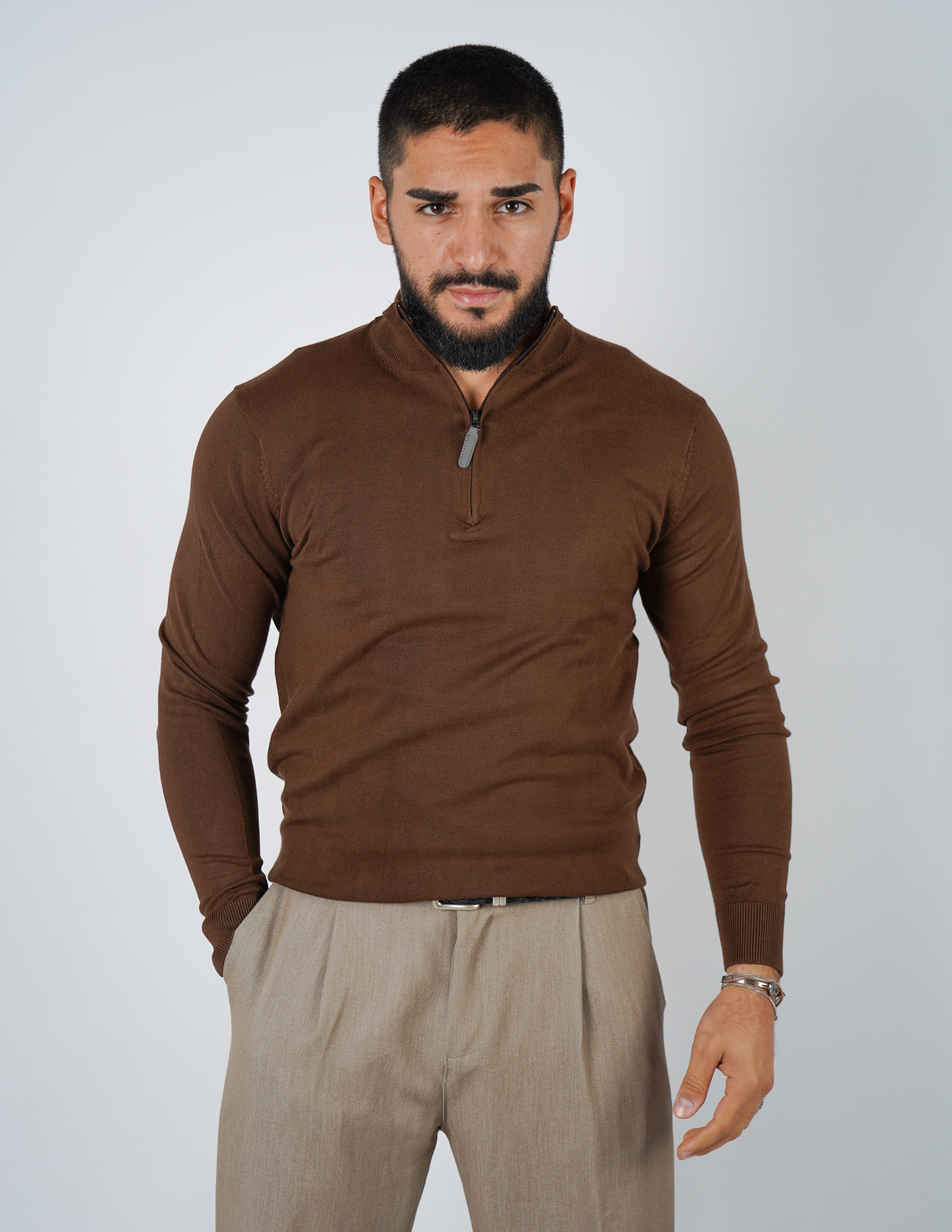 Maglioncino mezza zip Over D