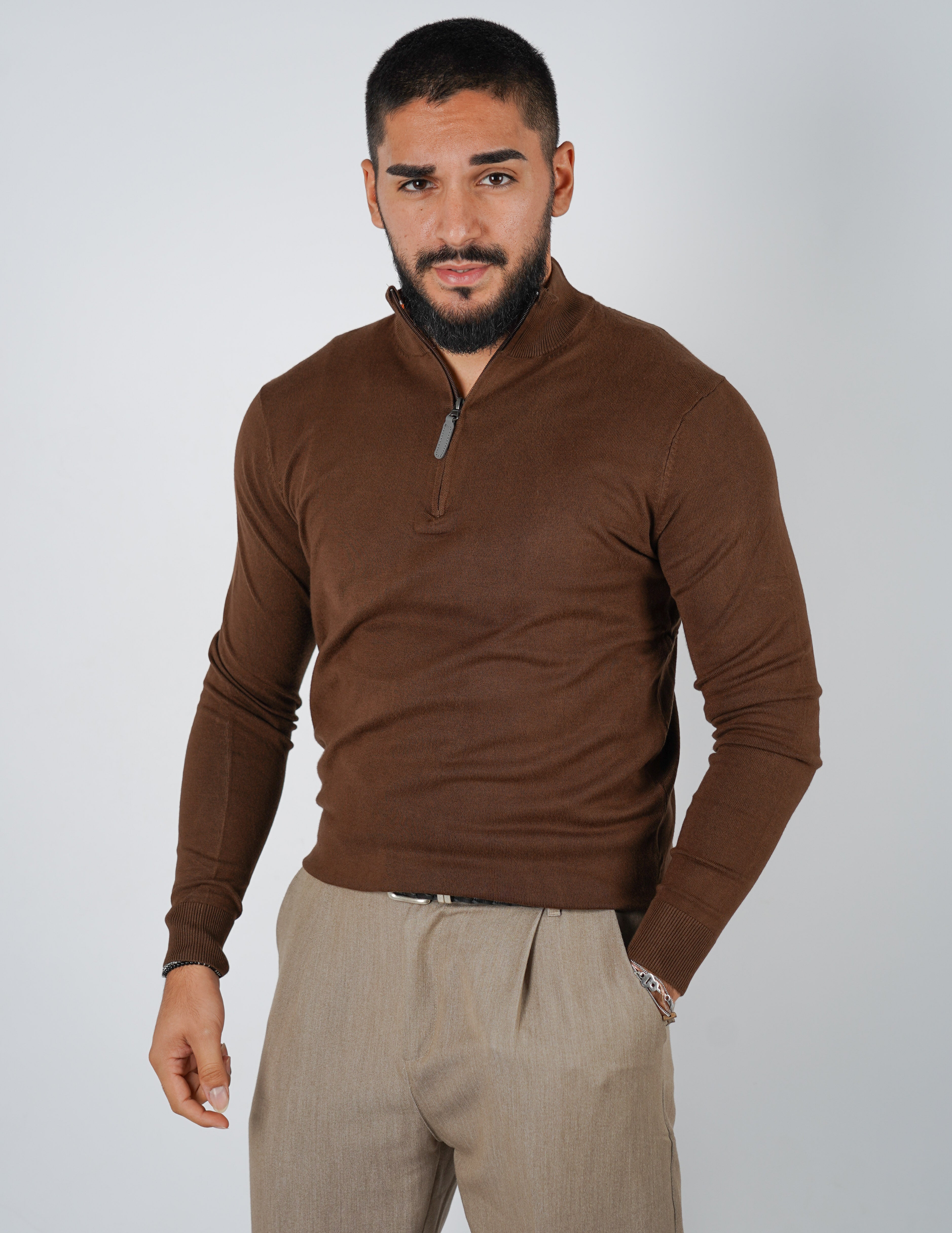 Maglioncino mezza zip Over D