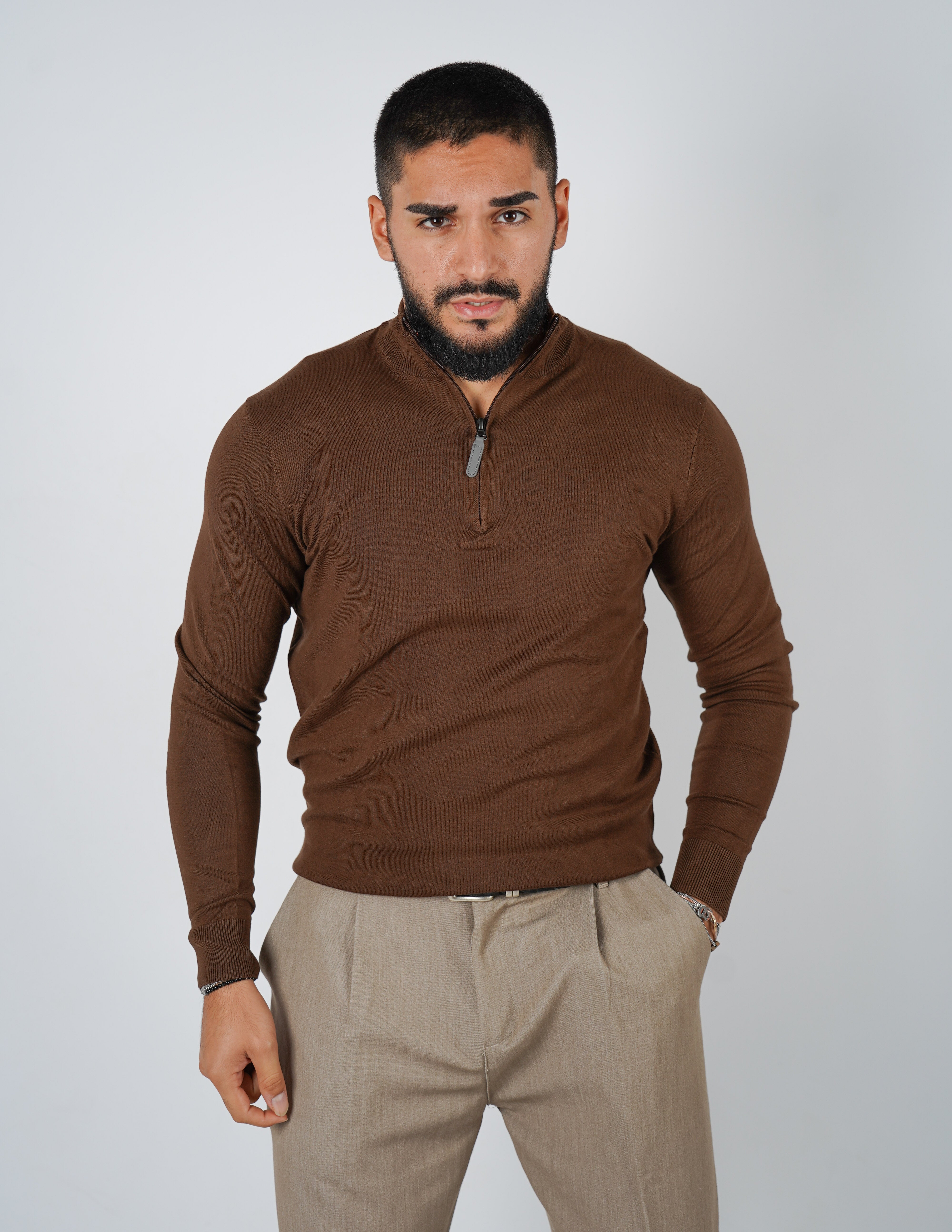 Maglioncino mezza zip Over D