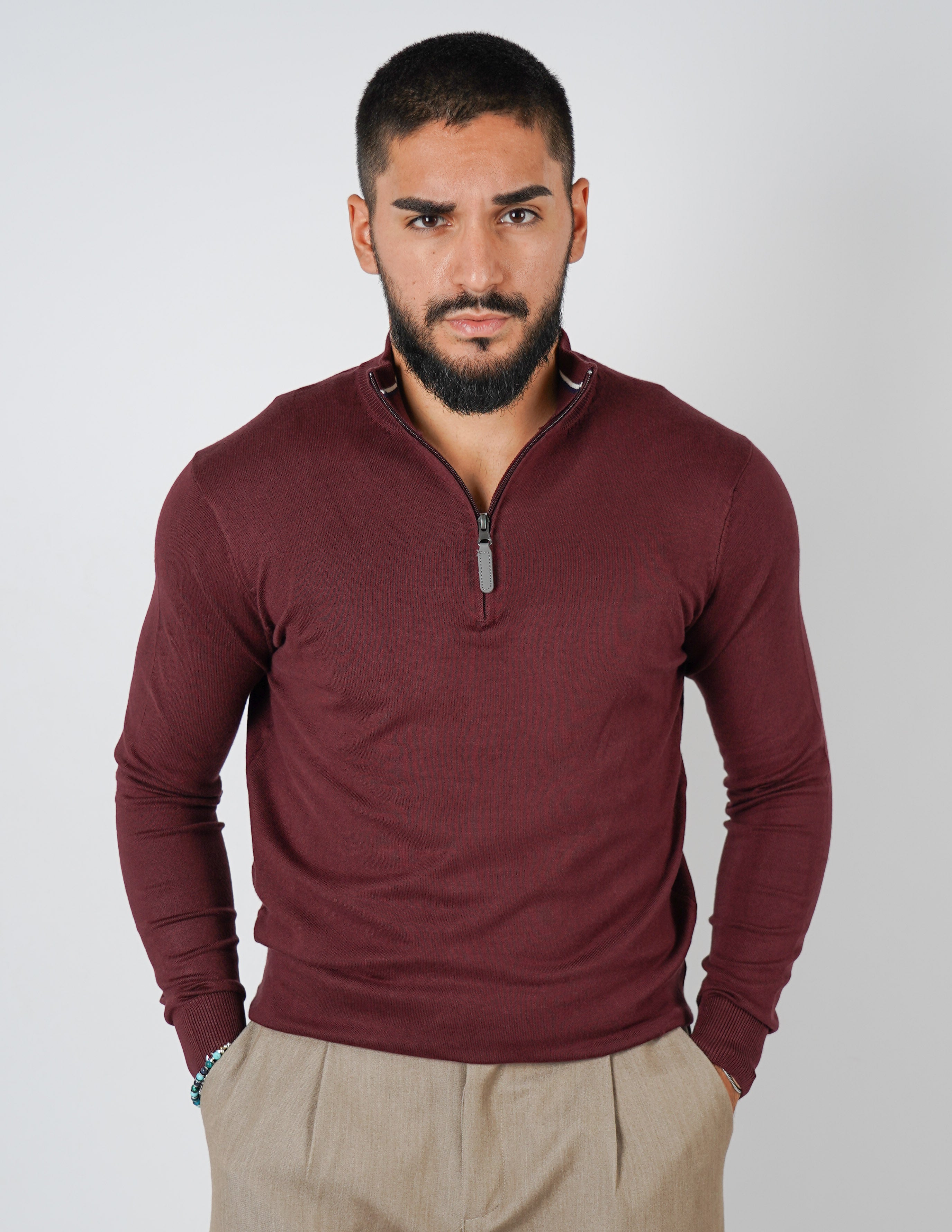 Maglioncino mezza zip Over D