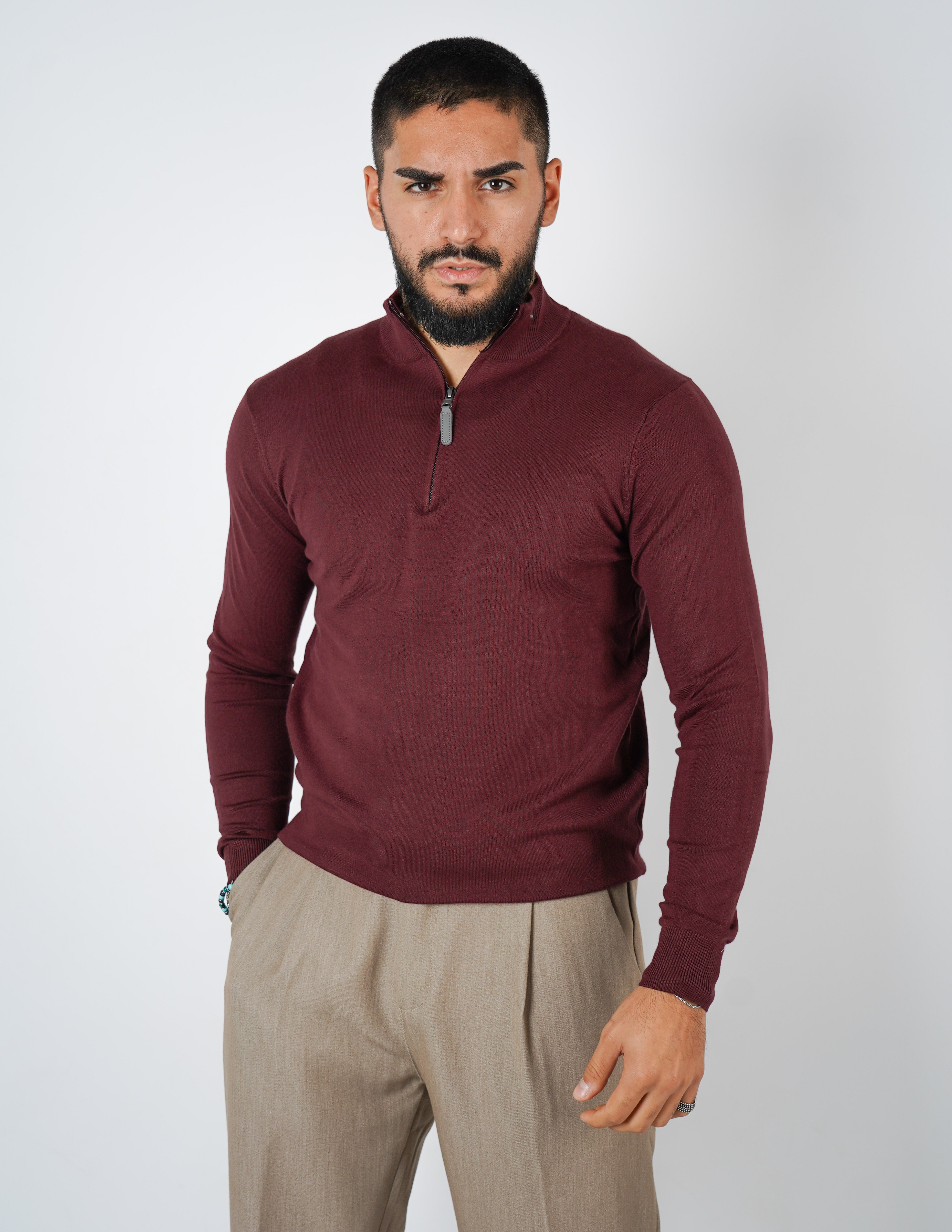 Maglioncino mezza zip Over D