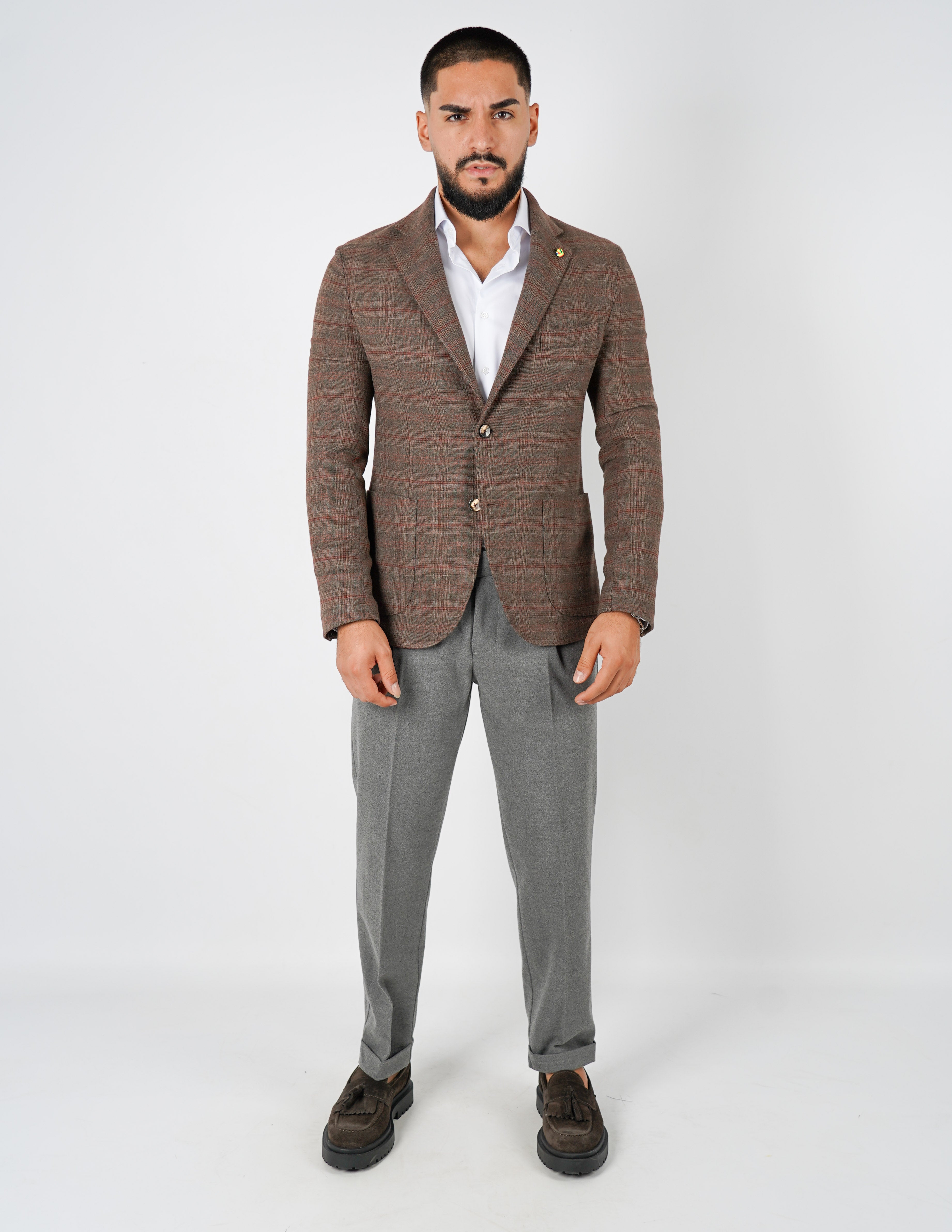 Abito monopetto a quadri