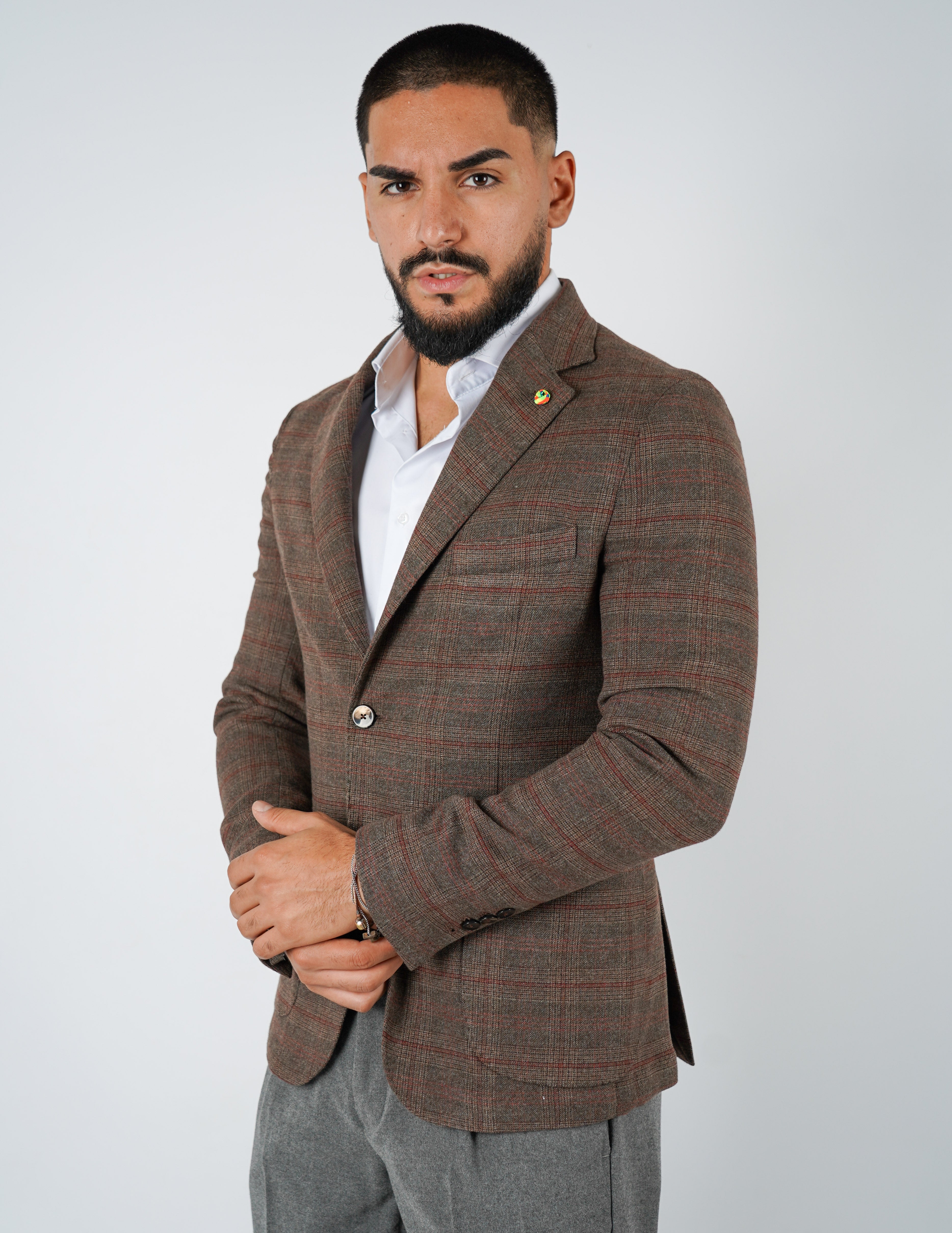 Abito monopetto a quadri