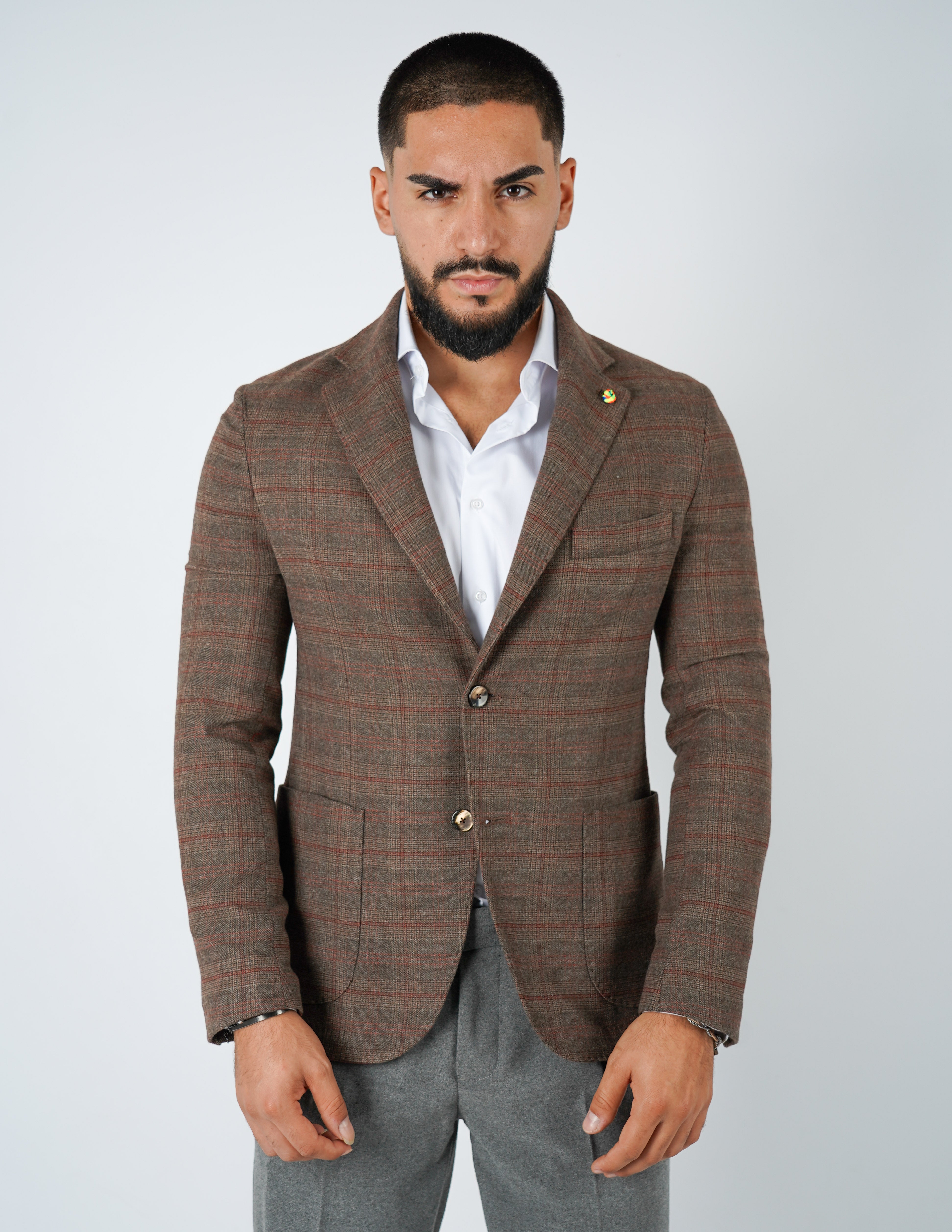 Abito monopetto a quadri