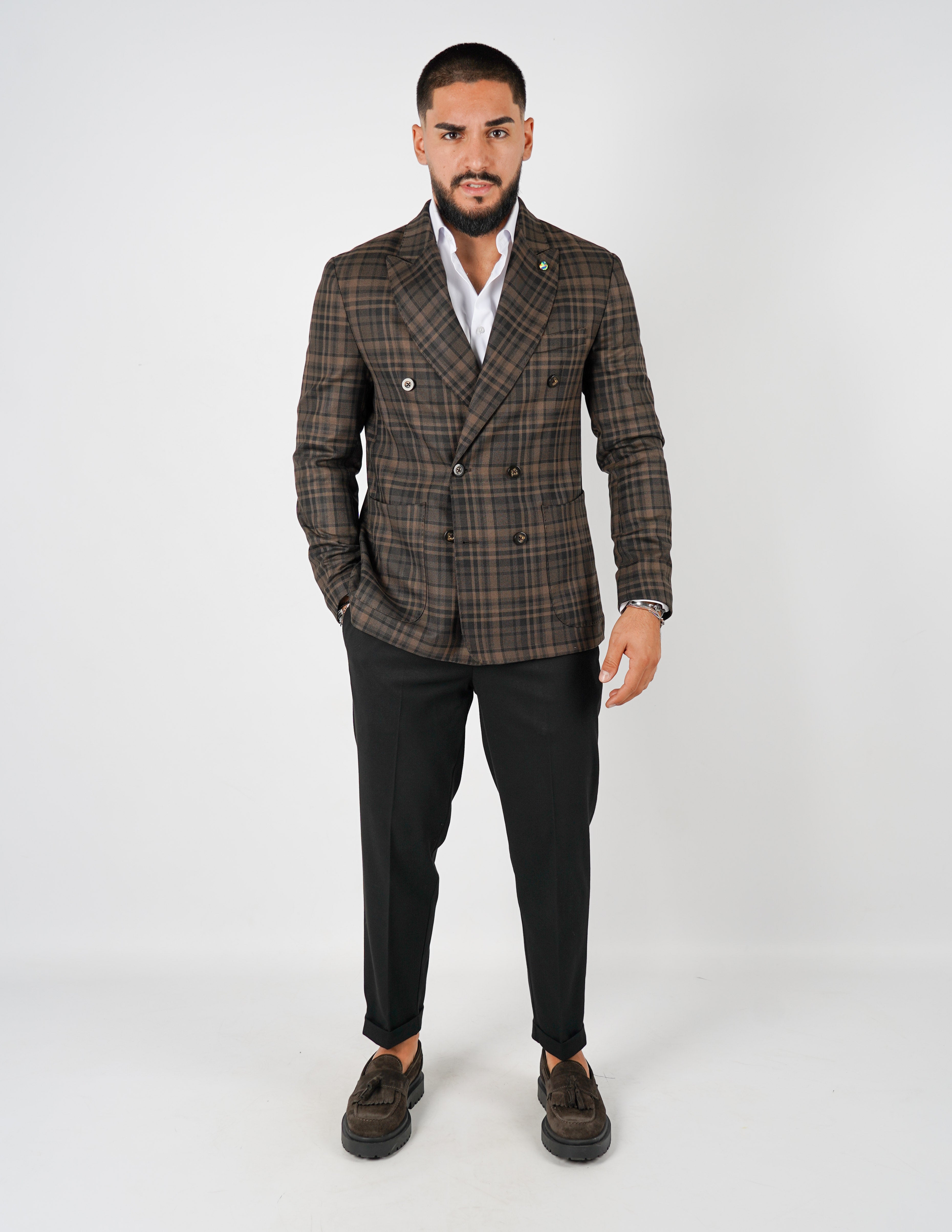 Abito doppiopetto a quadri