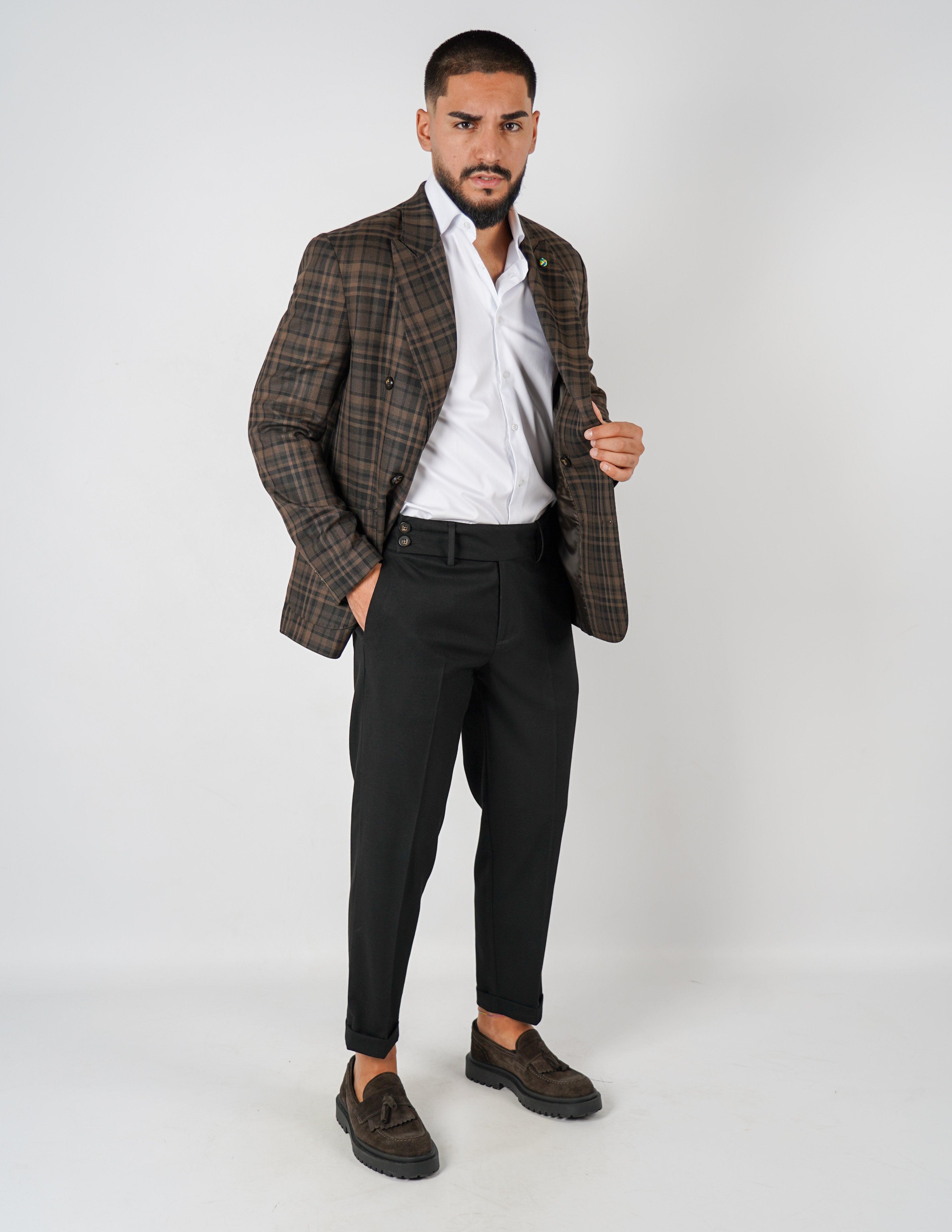 Abito doppiopetto a quadri