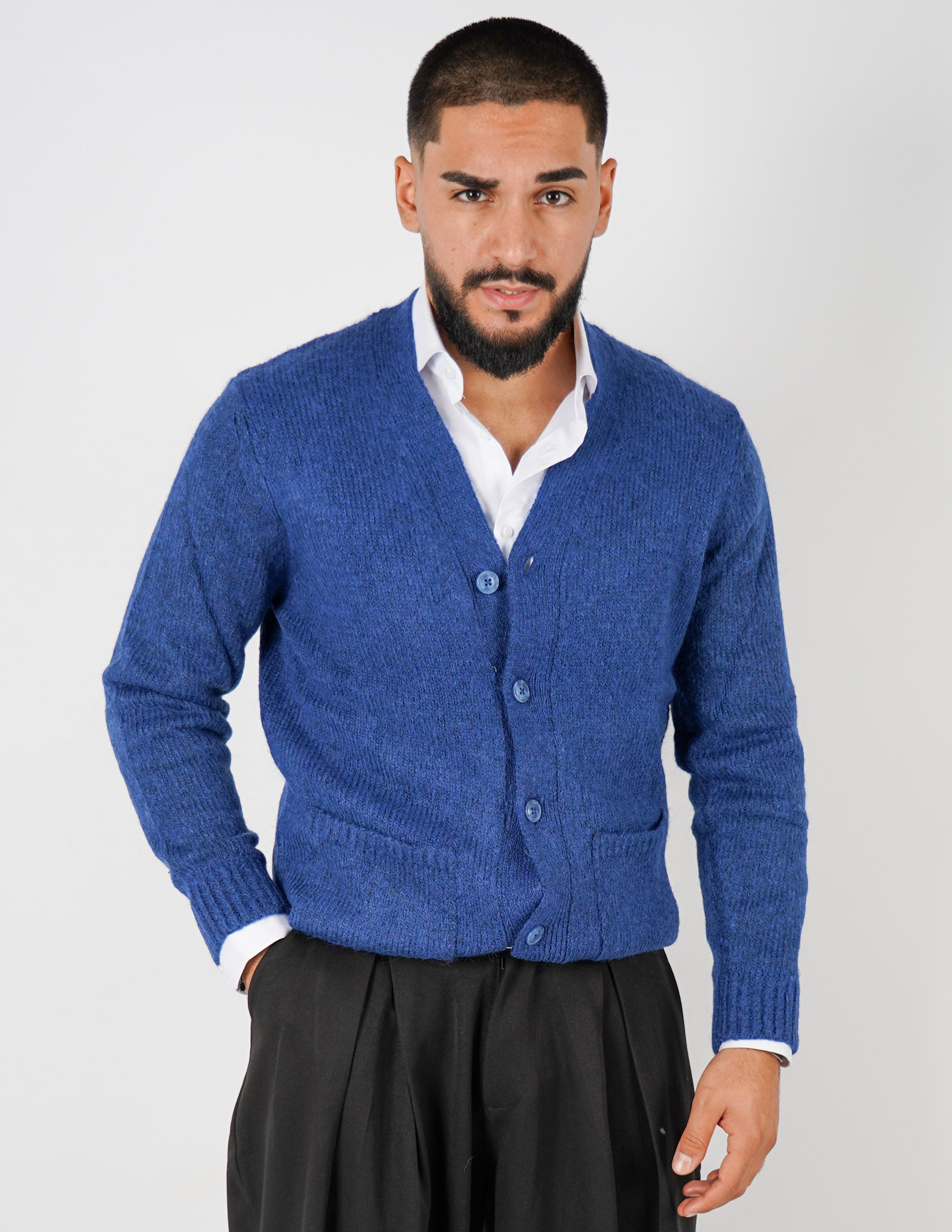 Cardigan in misto lana over d