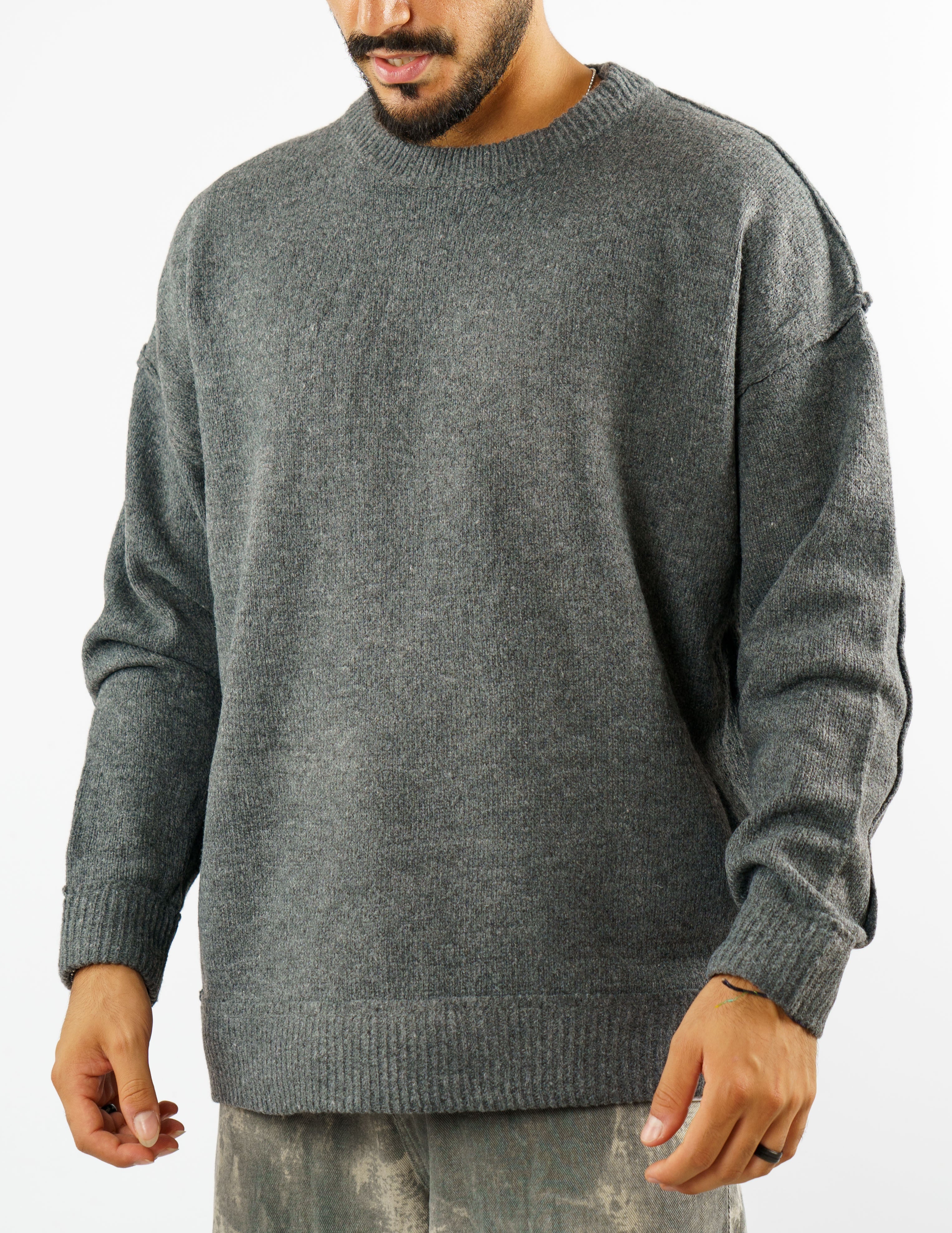 maglione manica lunga con cuciture esterne