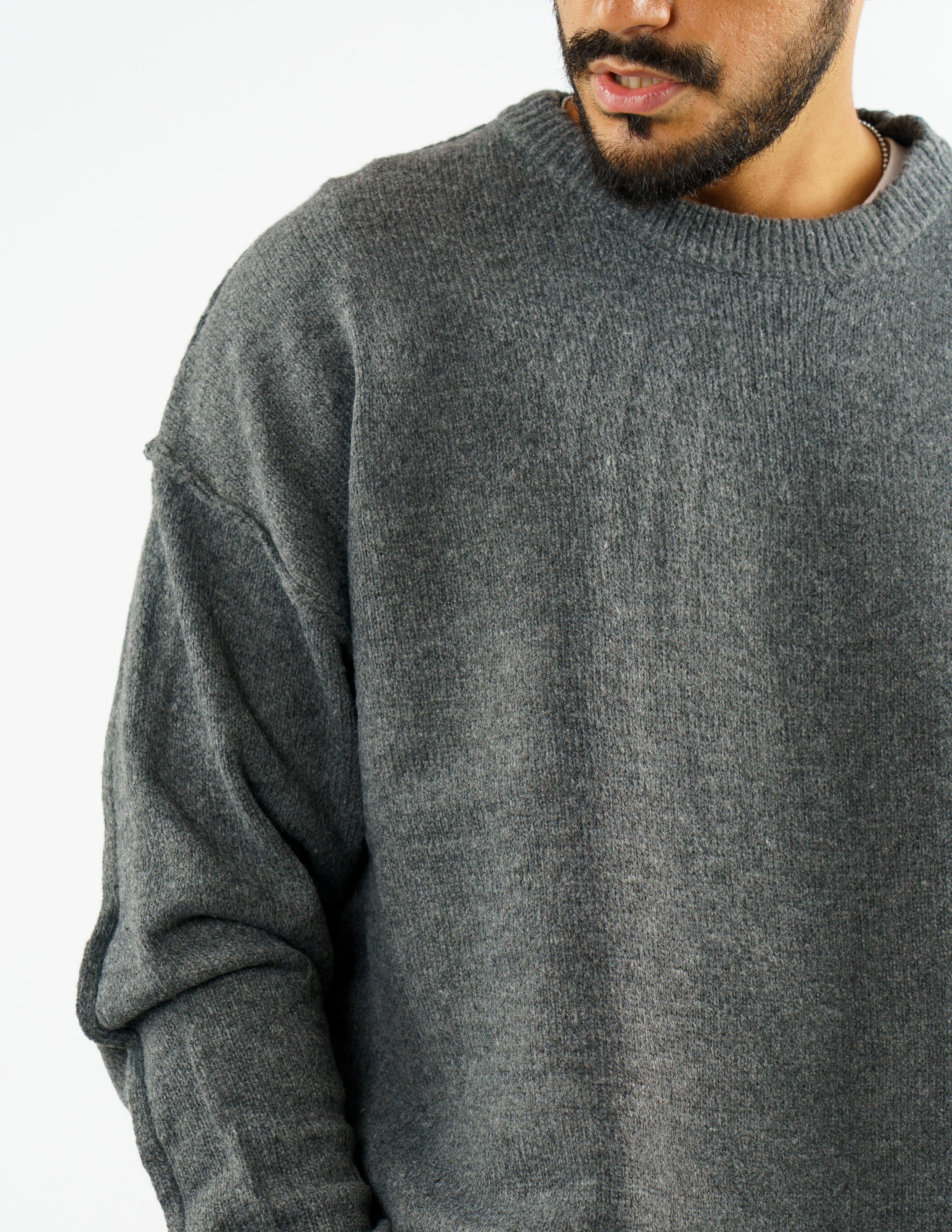 maglione manica lunga con cuciture esterne
