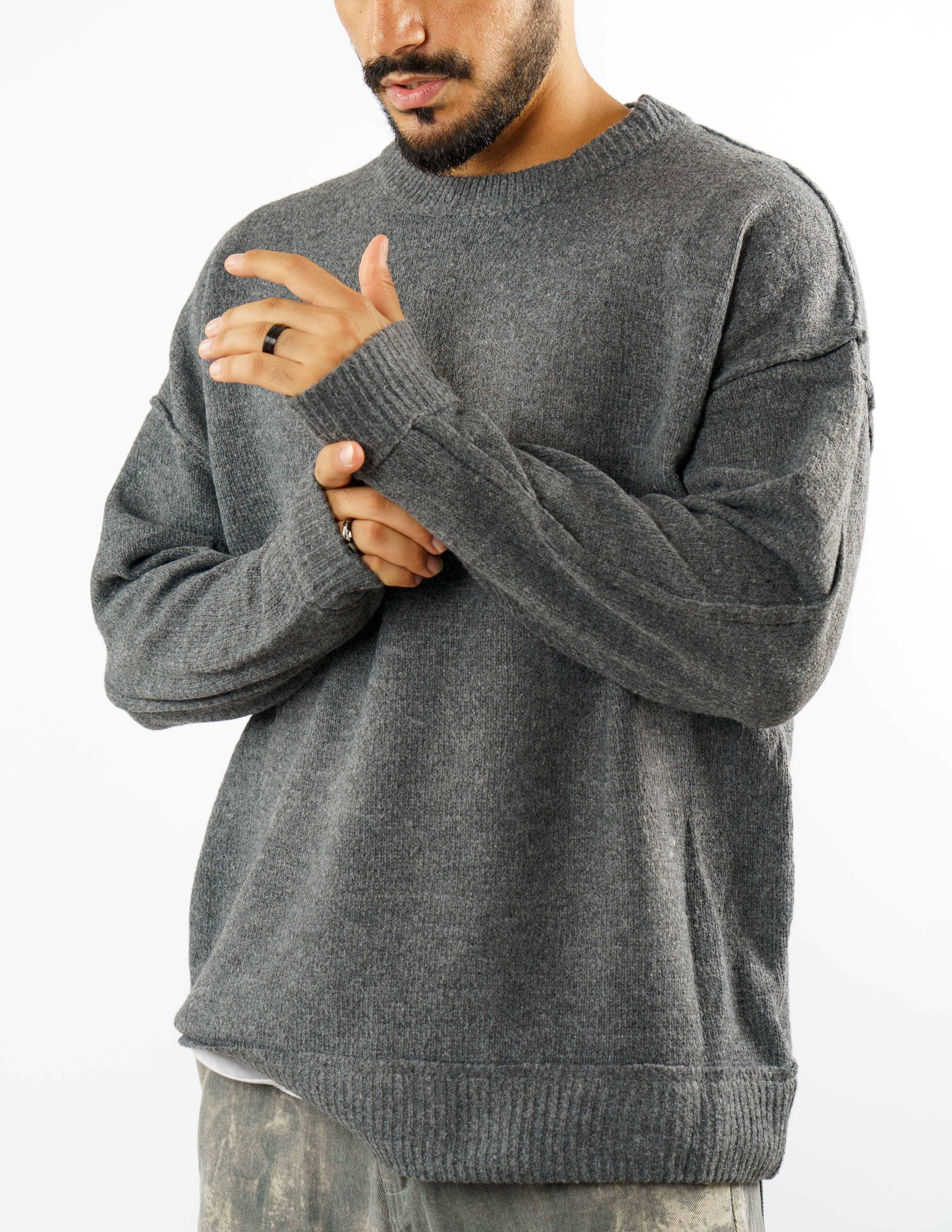 maglione manica lunga con cuciture esterne
