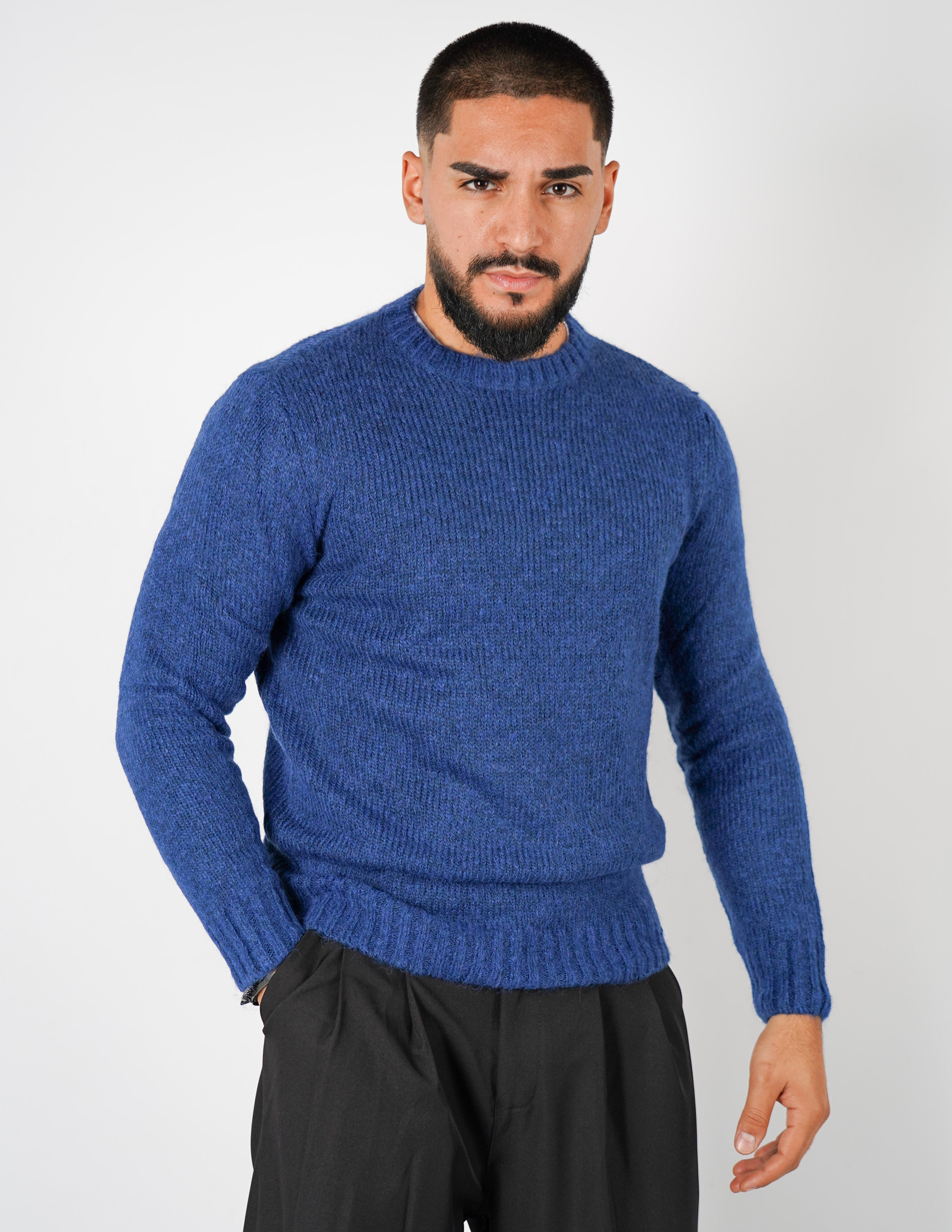 MAGLIONE IN MISTO LANA GIROCOLLO OVERD