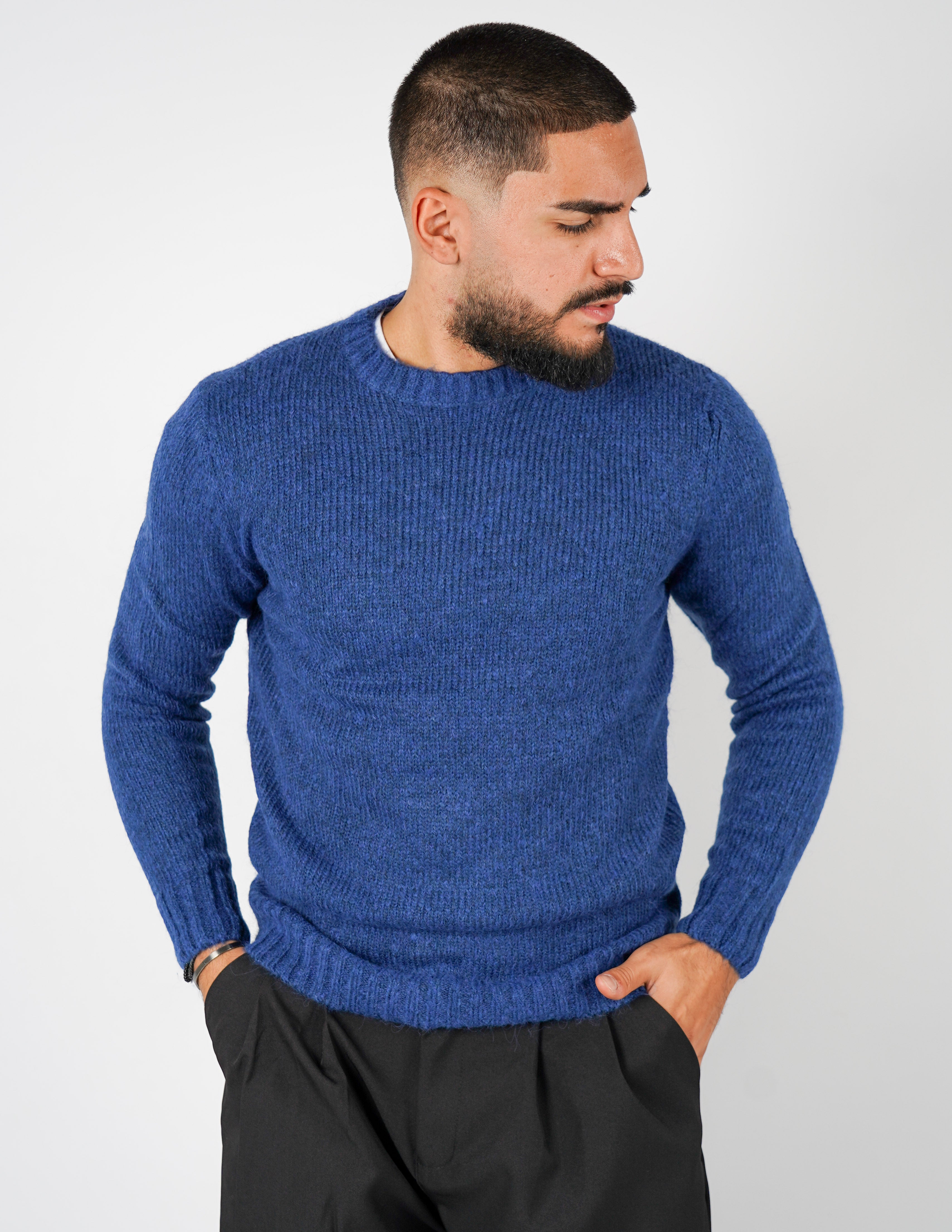 MAGLIONE IN MISTO LANA GIROCOLLO OVERD