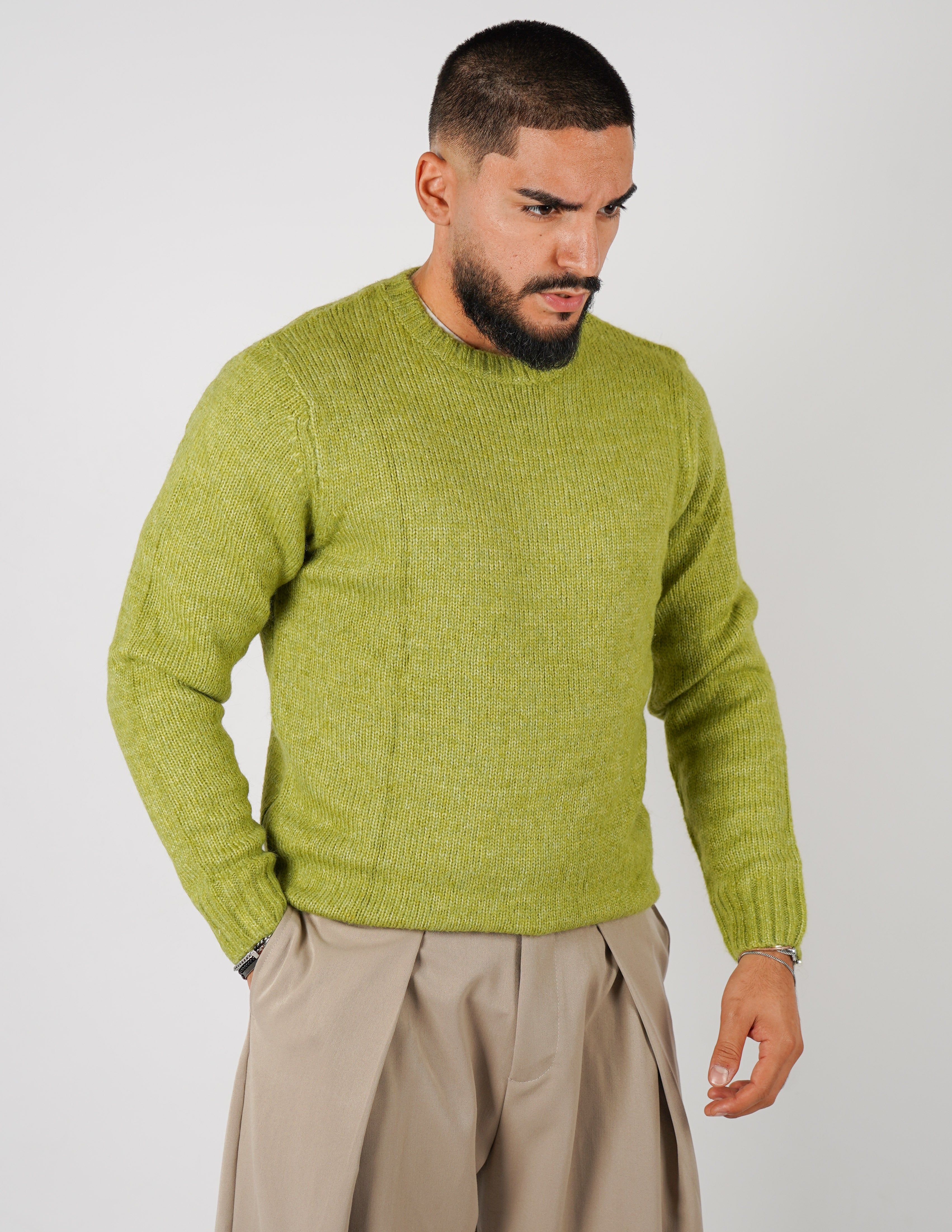 MAGLIONE IN MISTO LANA GIROCOLLO OVERD