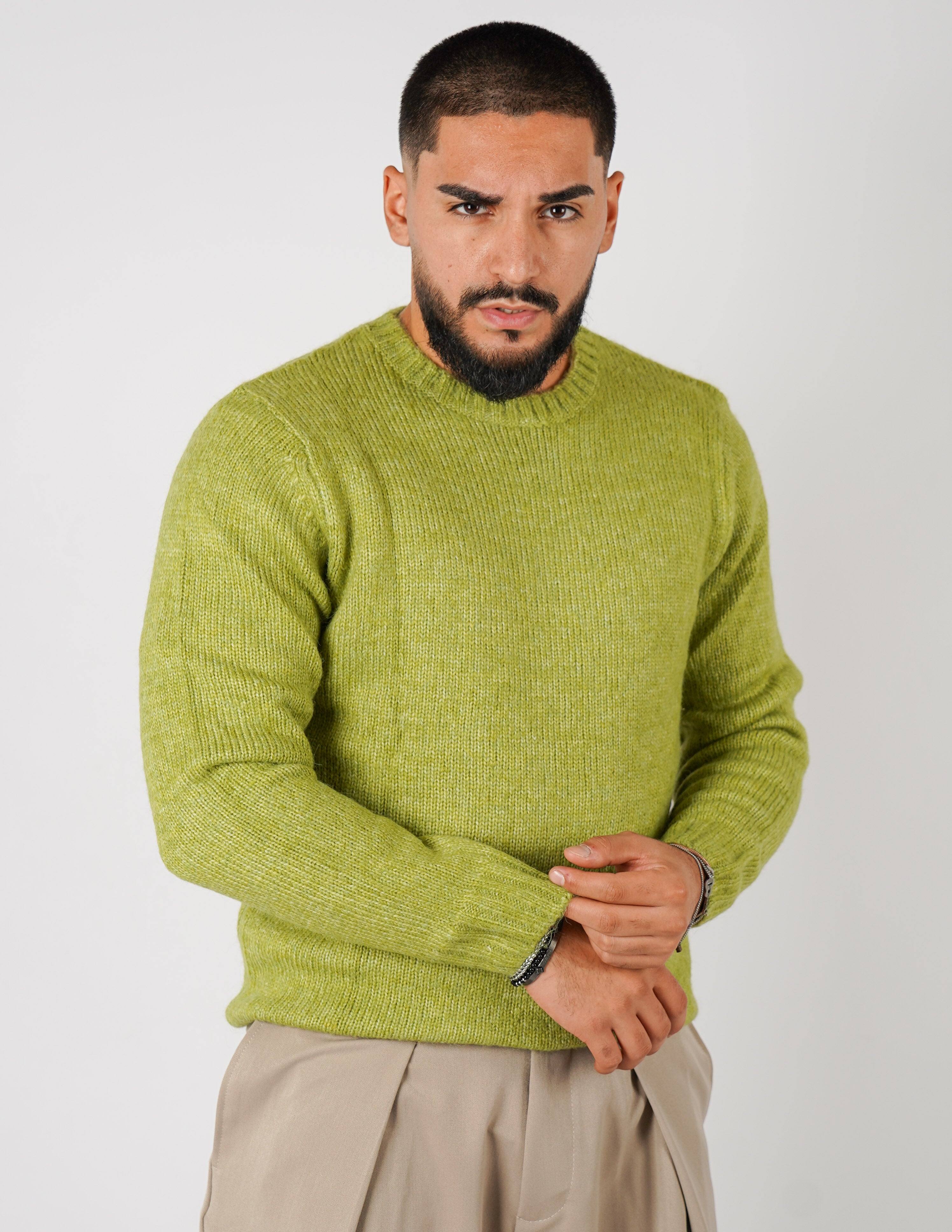 MAGLIONE IN MISTO LANA GIROCOLLO OVERD