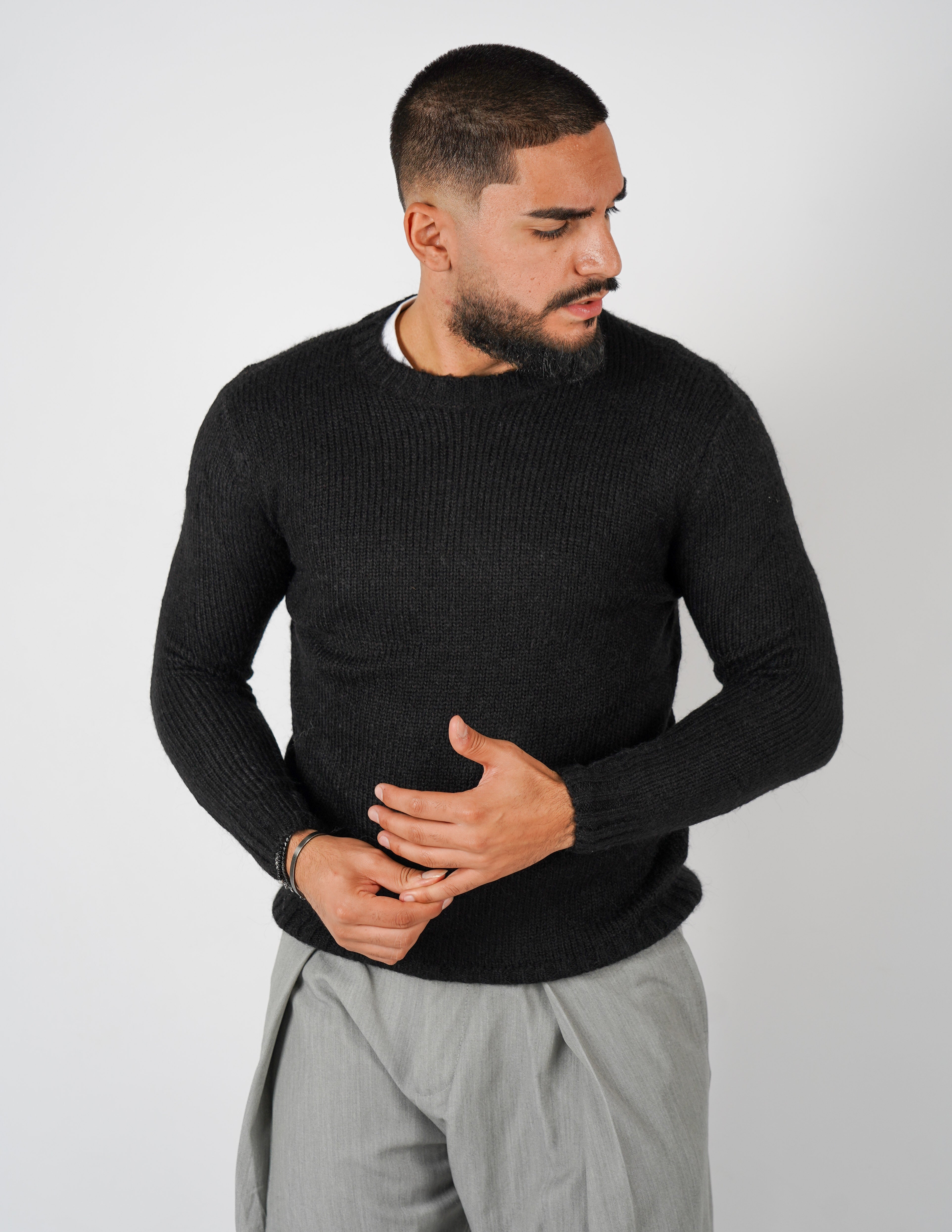 MAGLIONE IN MISTO LANA GIROCOLLO OVERD