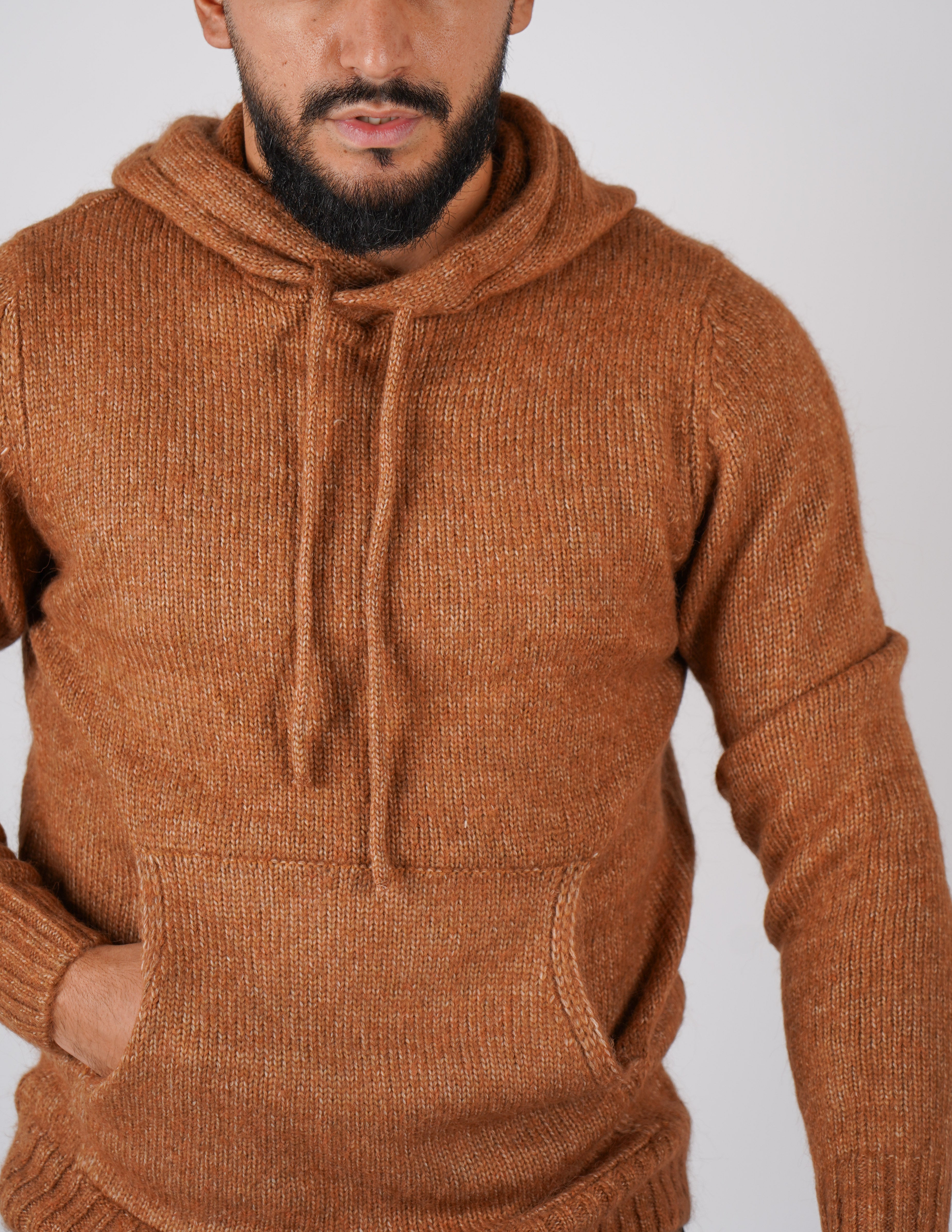 MAGLIONE IN MISTO LANA CON CAPPUCCIO