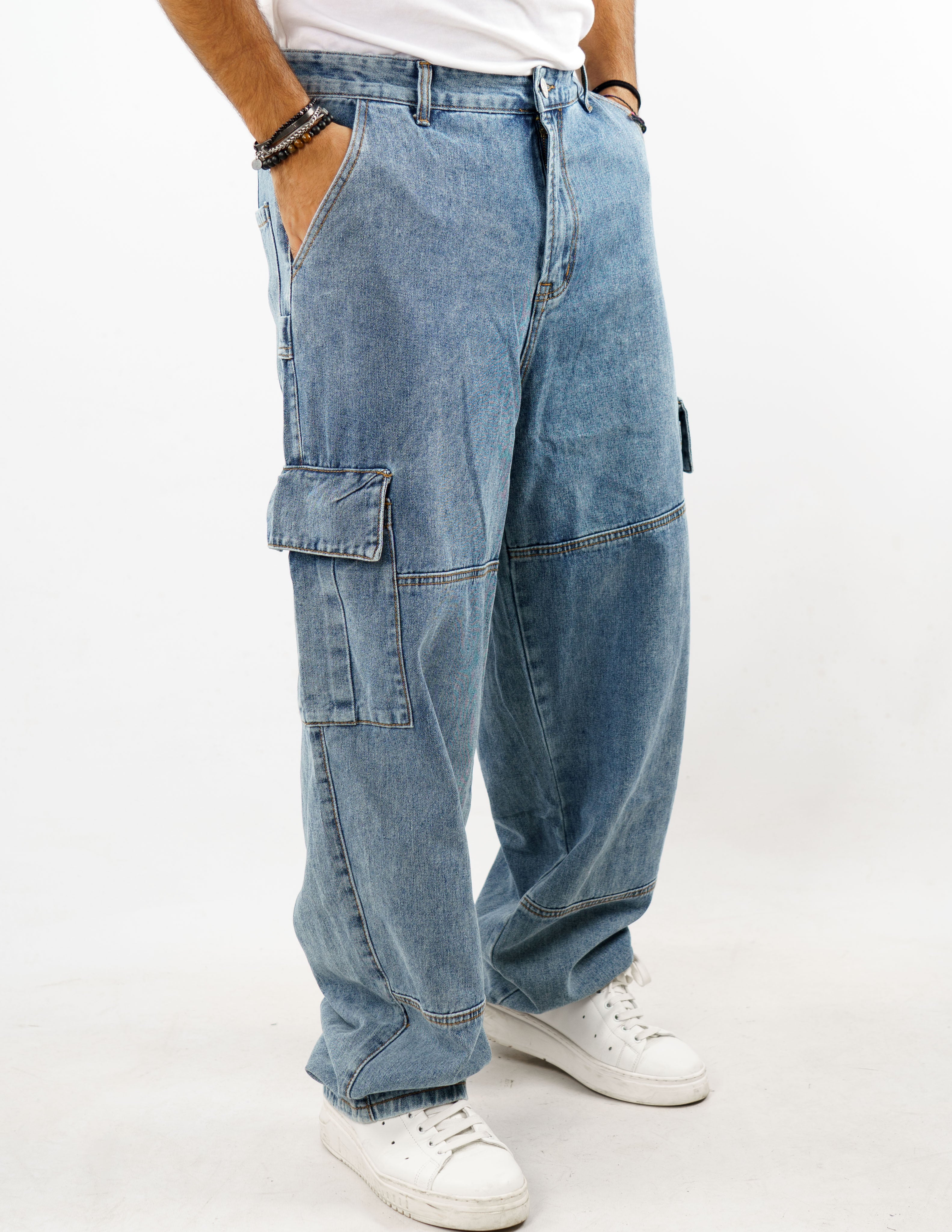 jeans wide fit cargo denim