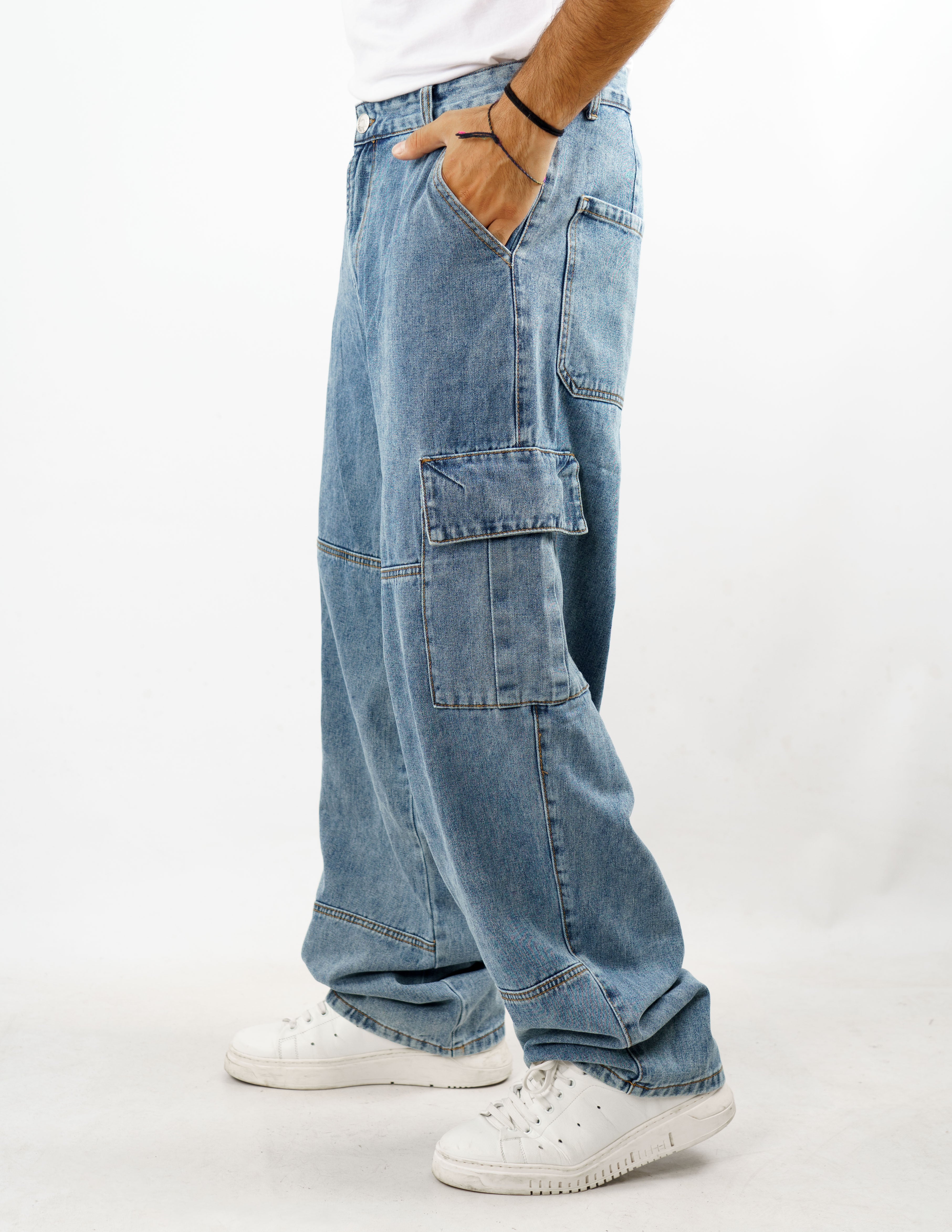 jeans wide fit cargo denim
