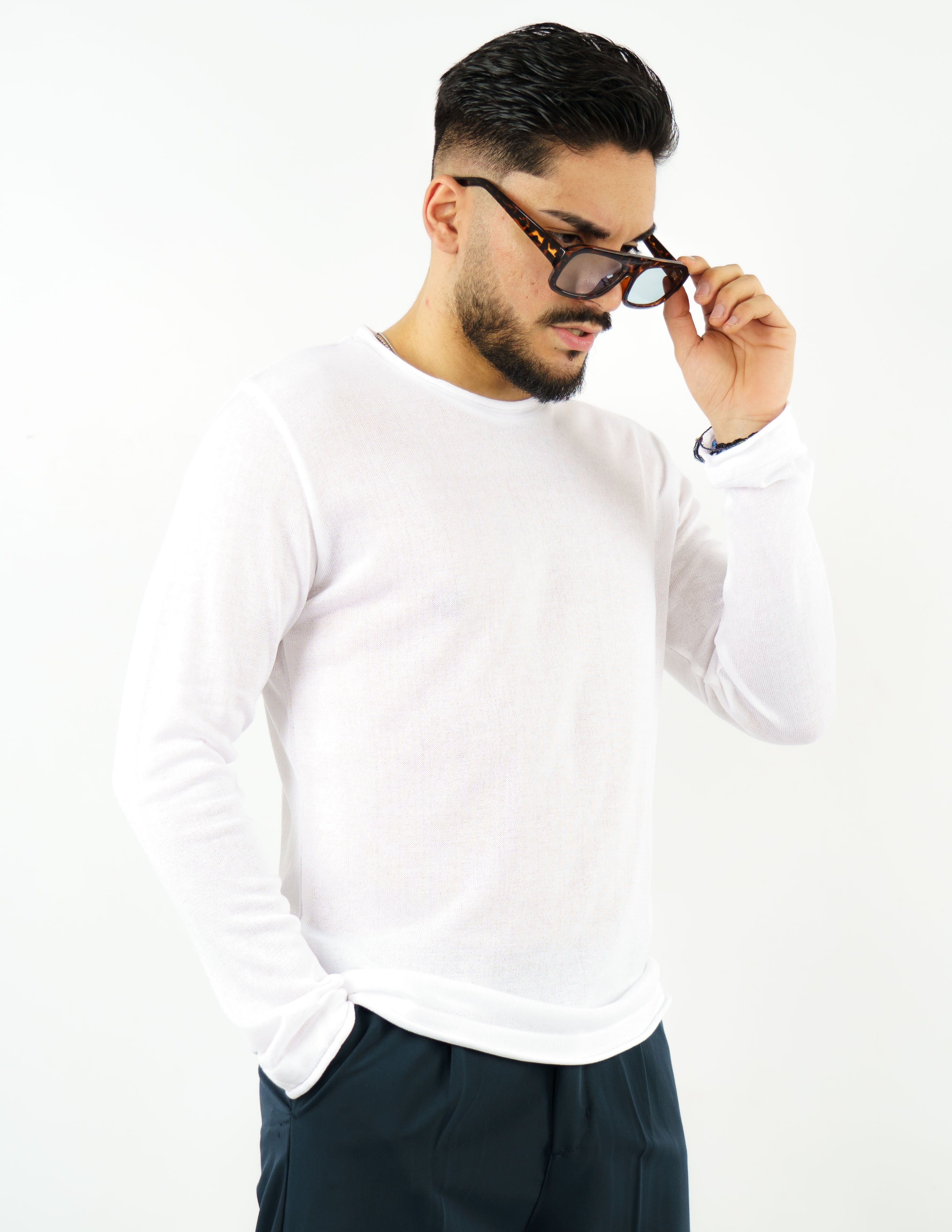 Maglia girocollo uomo manica lunga