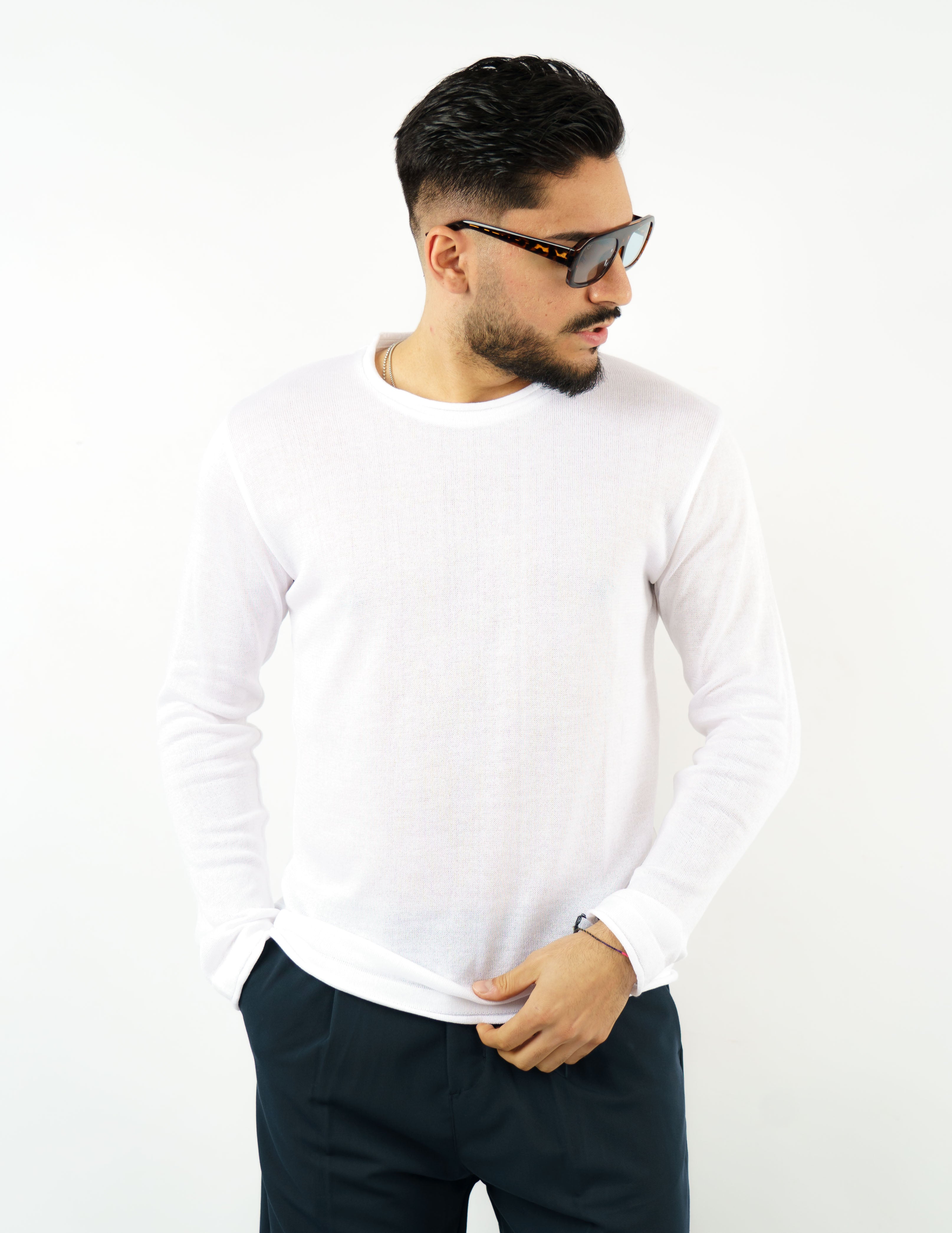 Maglia girocollo uomo manica lunga