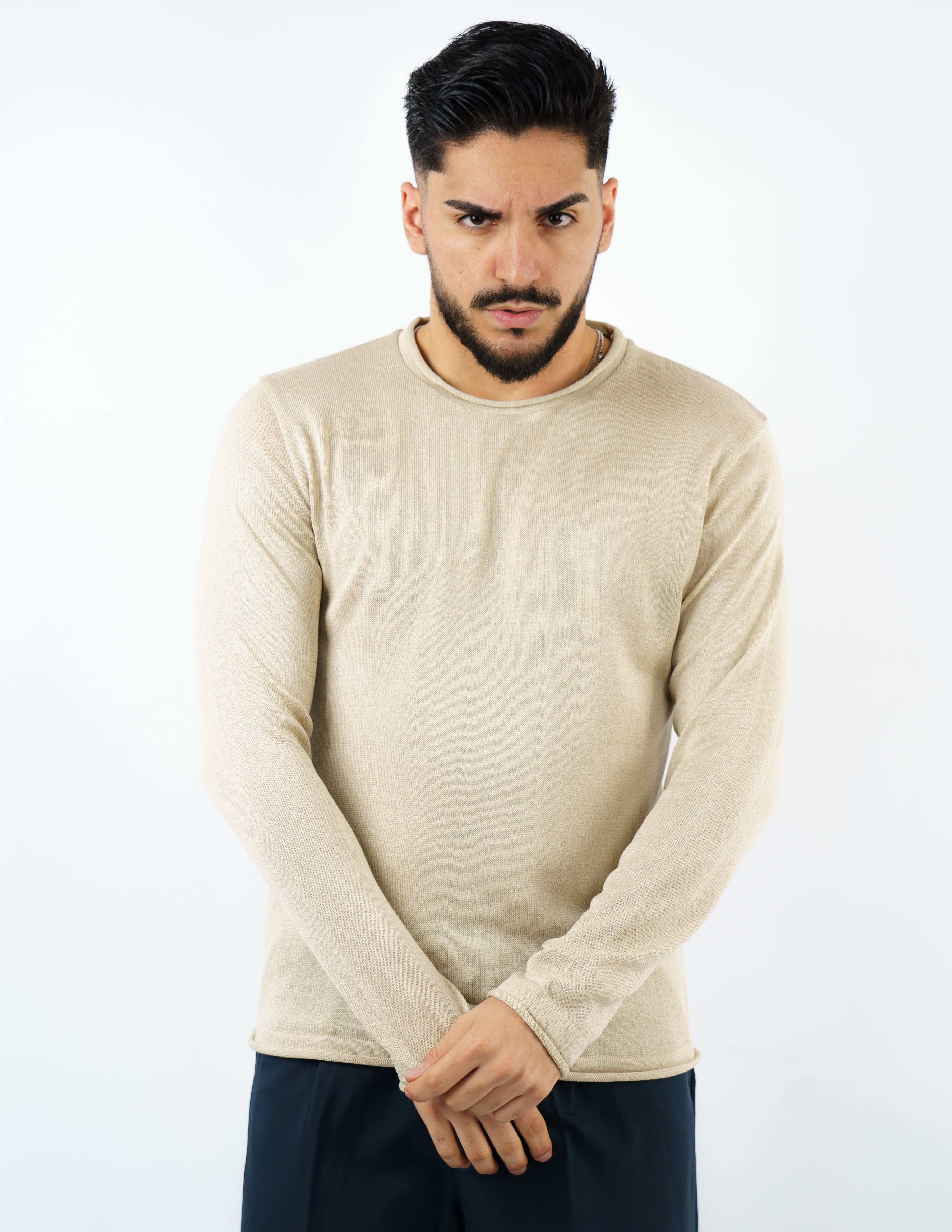 Maglia girocollo uomo manica lunga