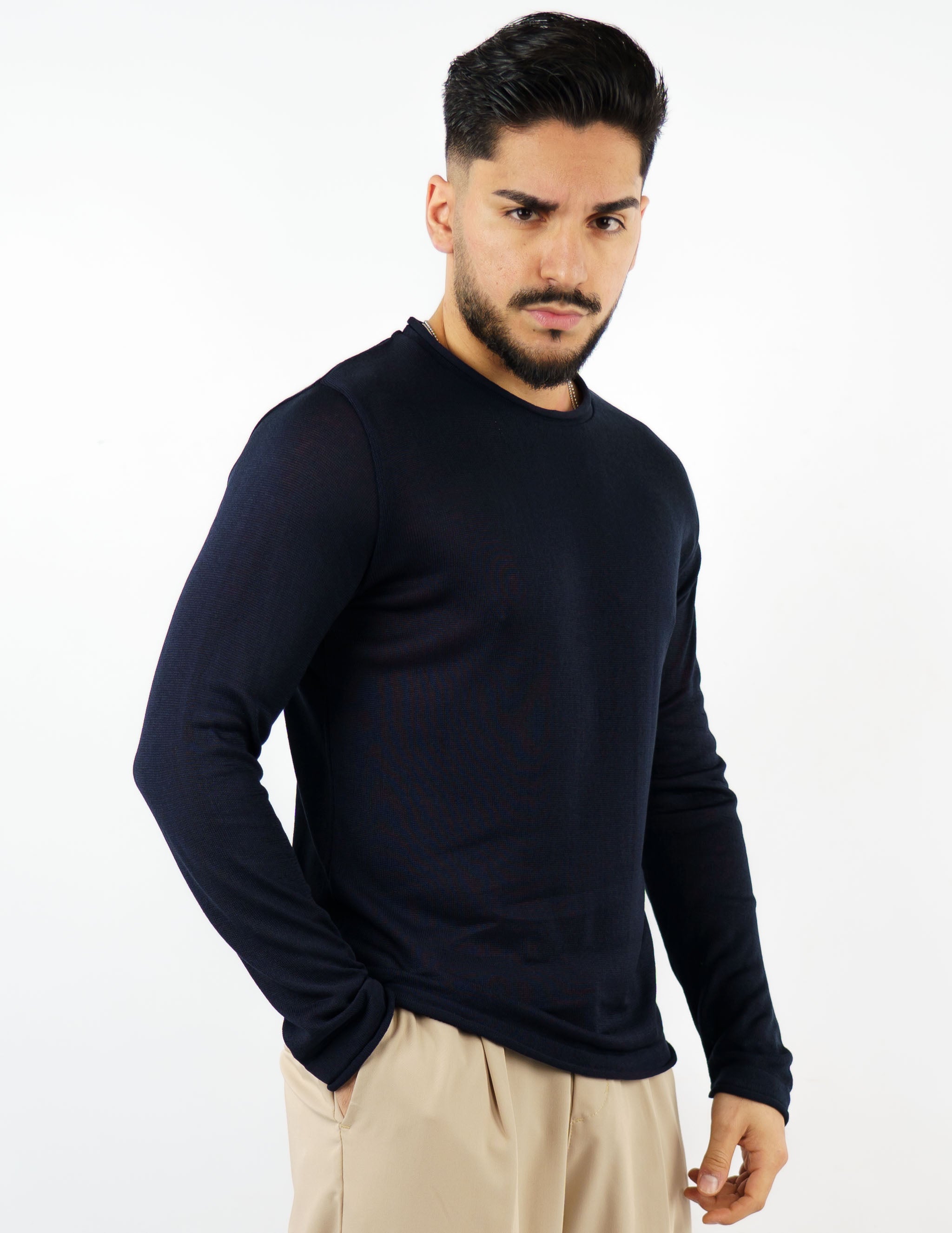 Maglia girocollo uomo manica lunga