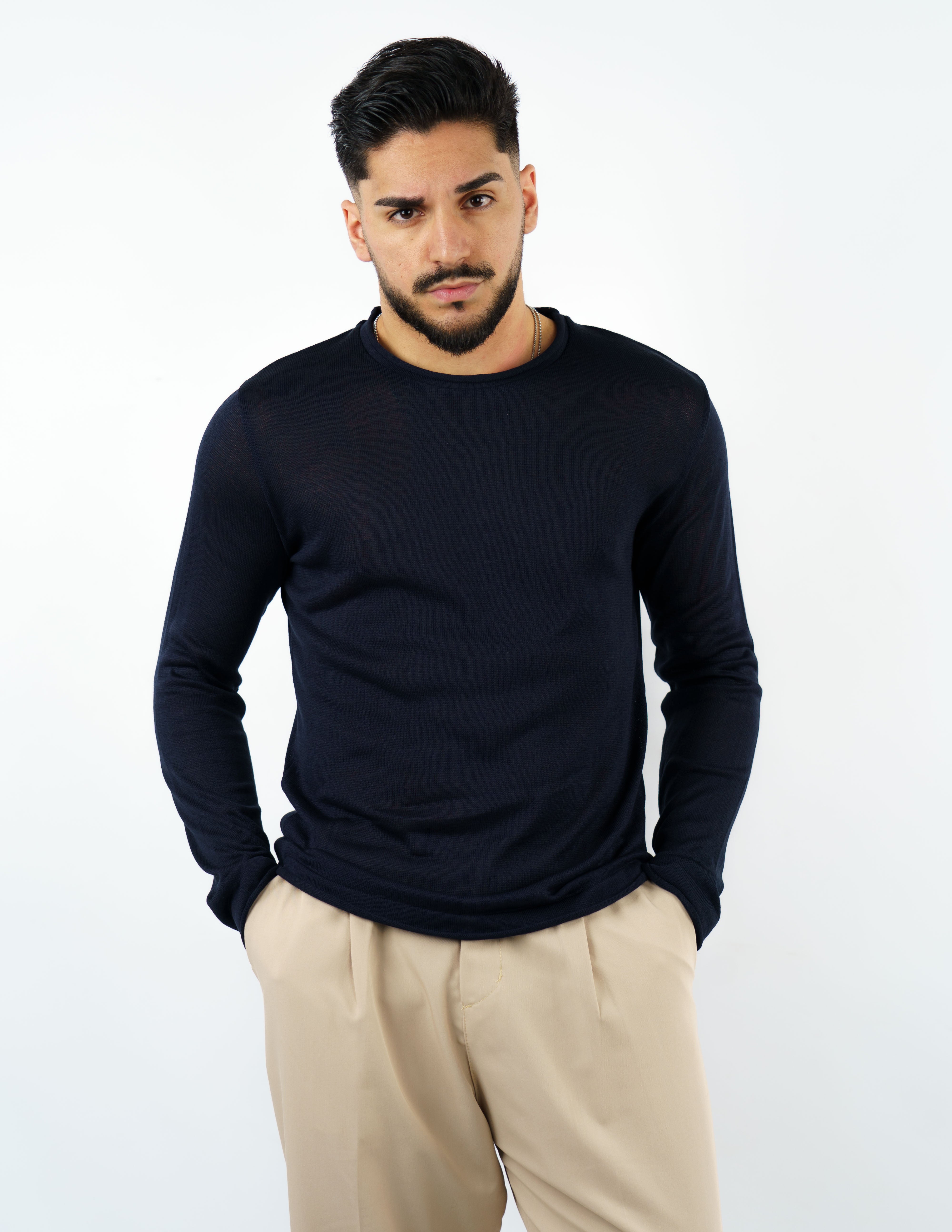 Maglia girocollo uomo manica lunga