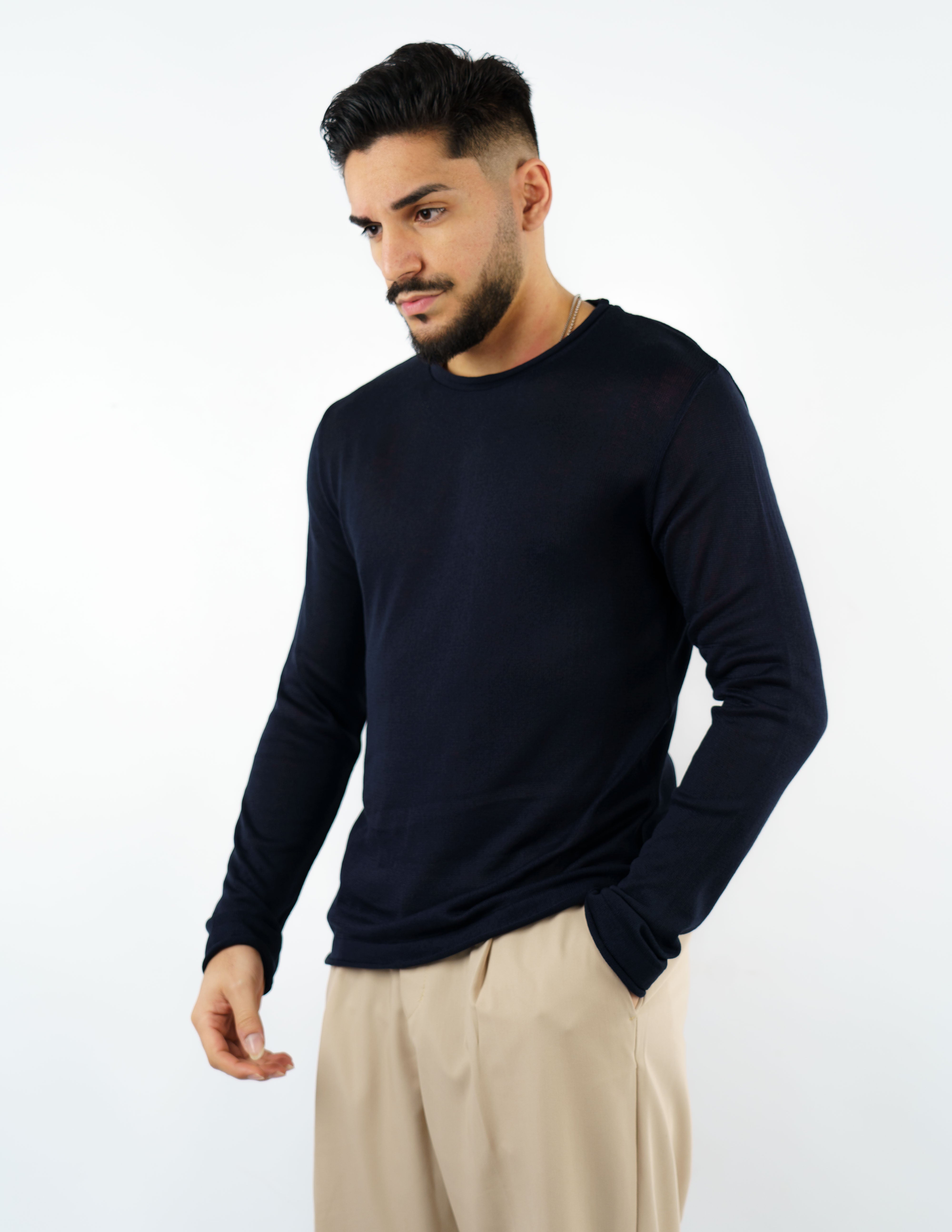 Maglia girocollo uomo manica lunga