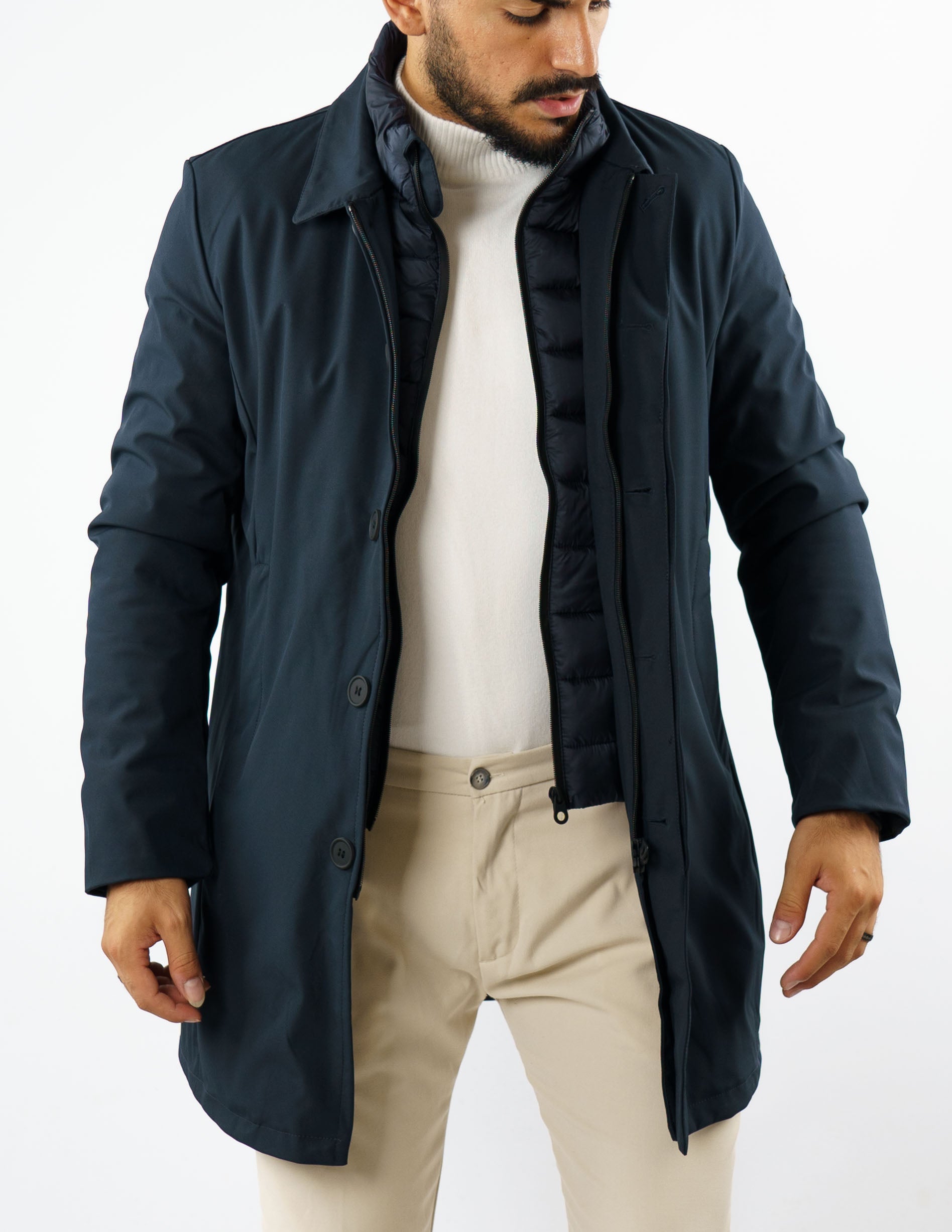 trench con pettorina staccabile over d