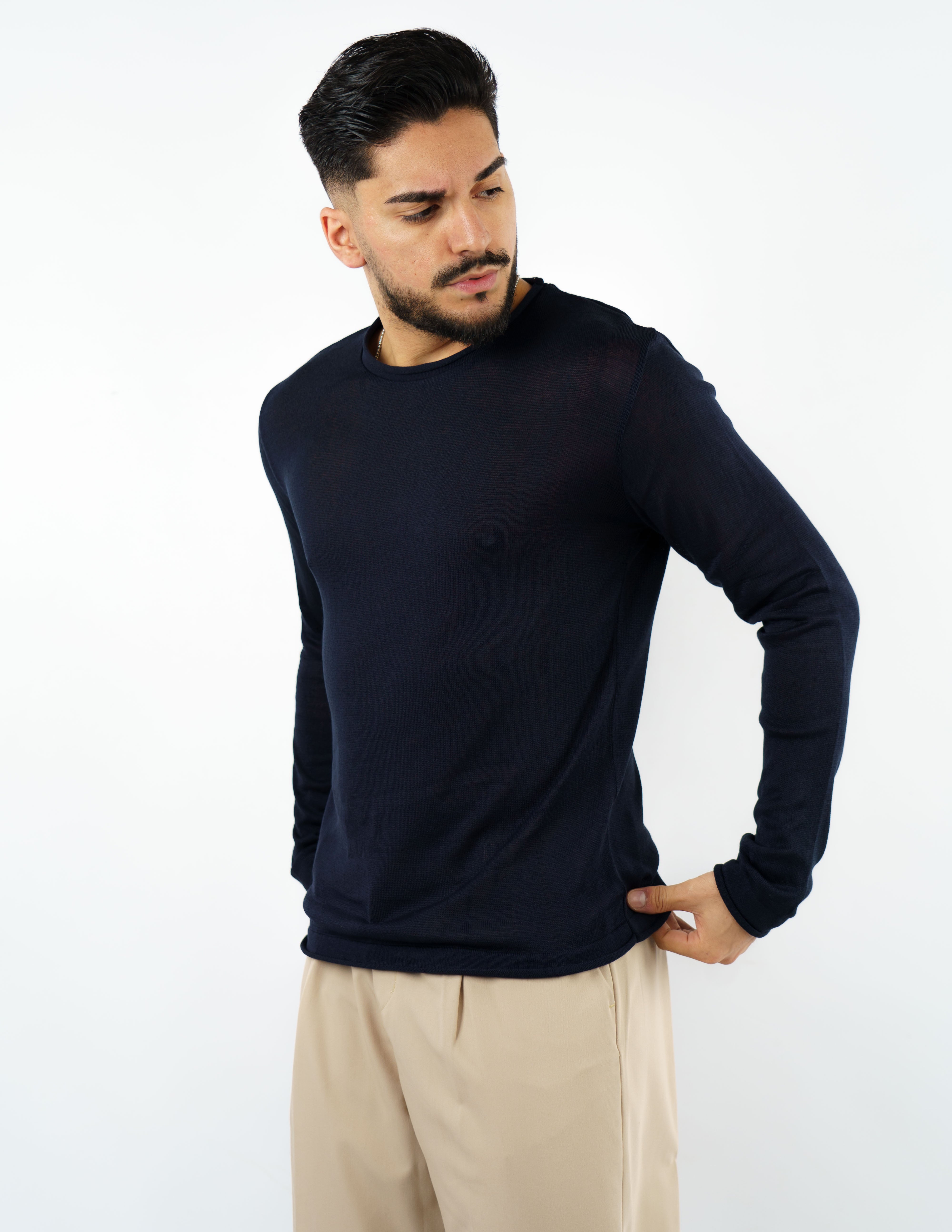 Maglia girocollo uomo manica lunga