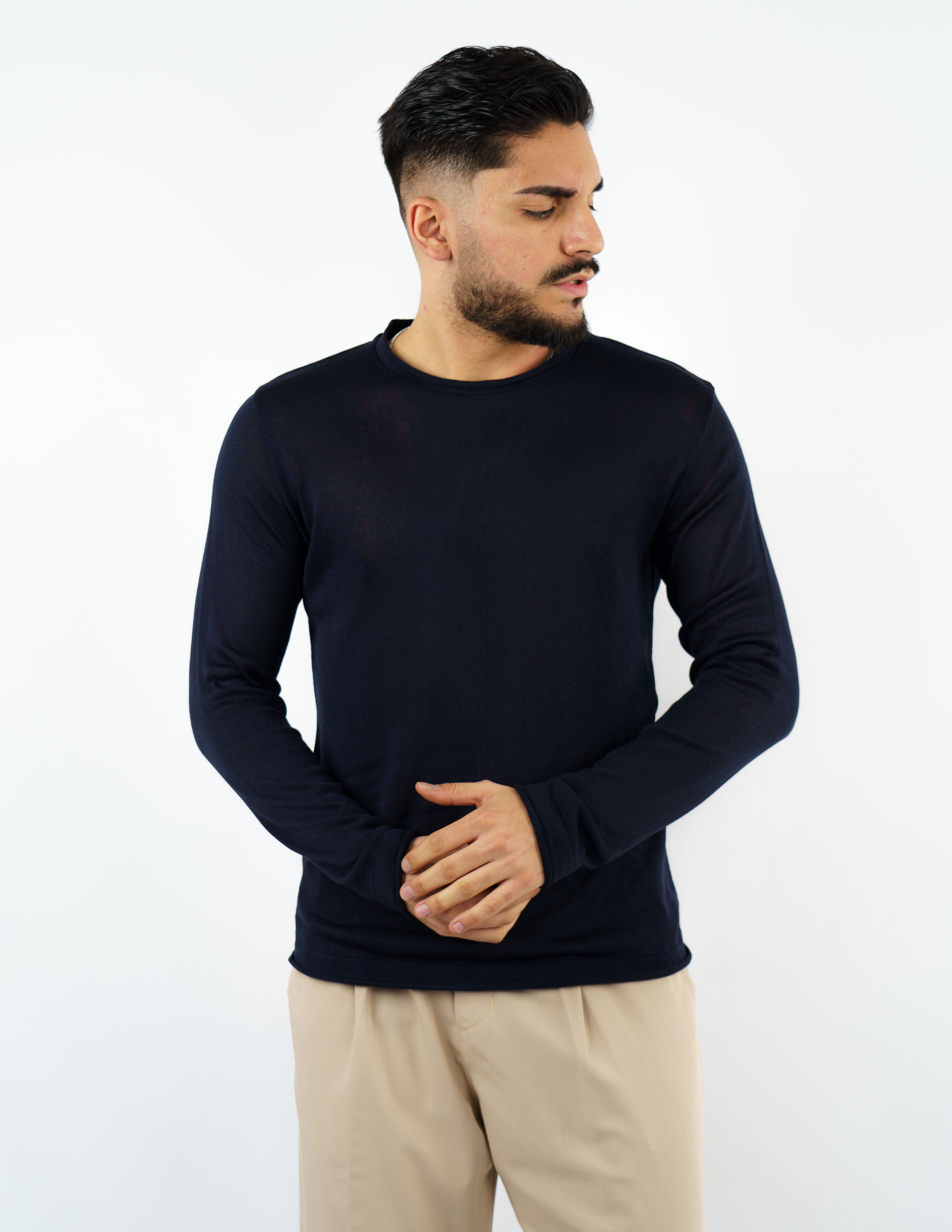 Maglia girocollo uomo manica lunga