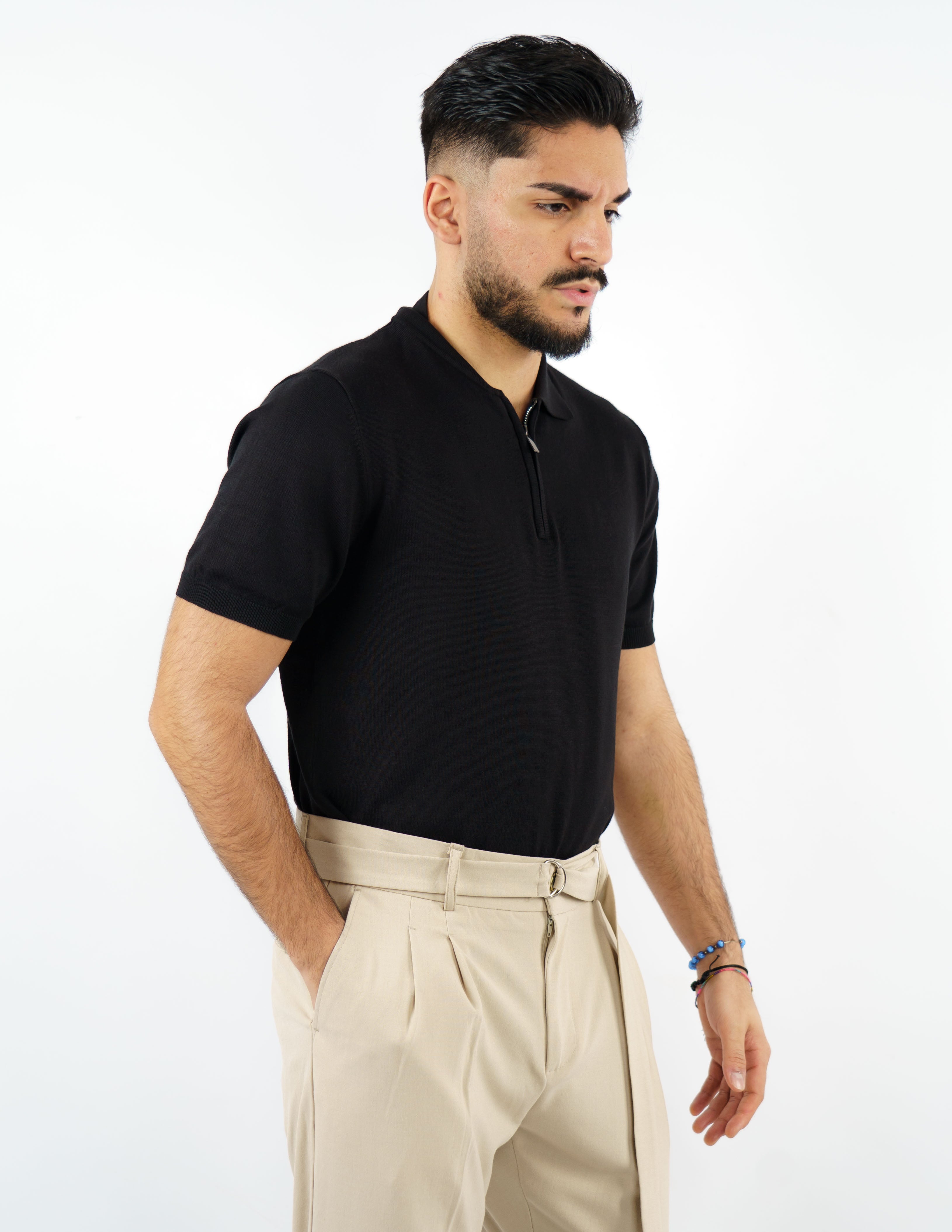 Polo manica corta con zip