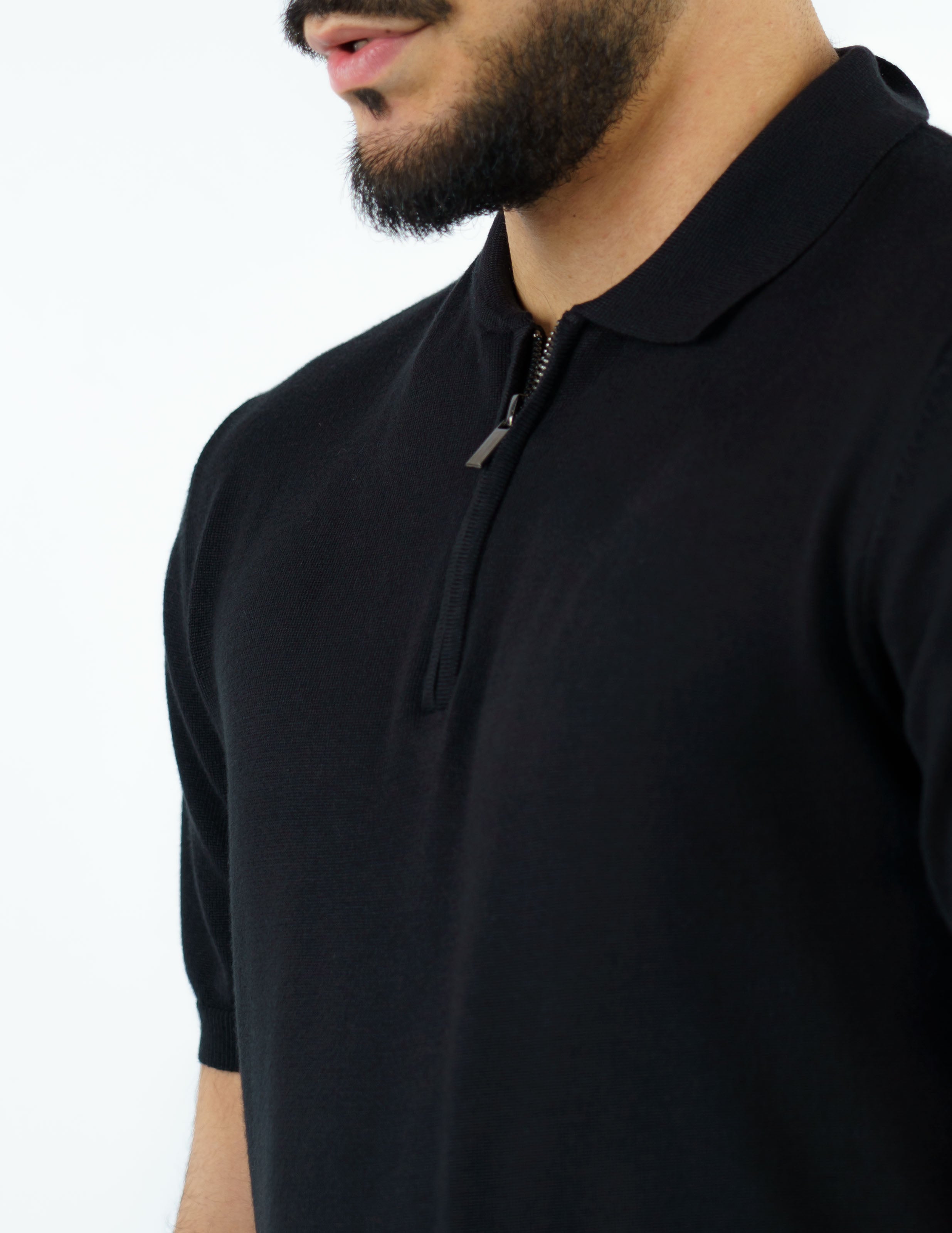 Polo manica corta con zip