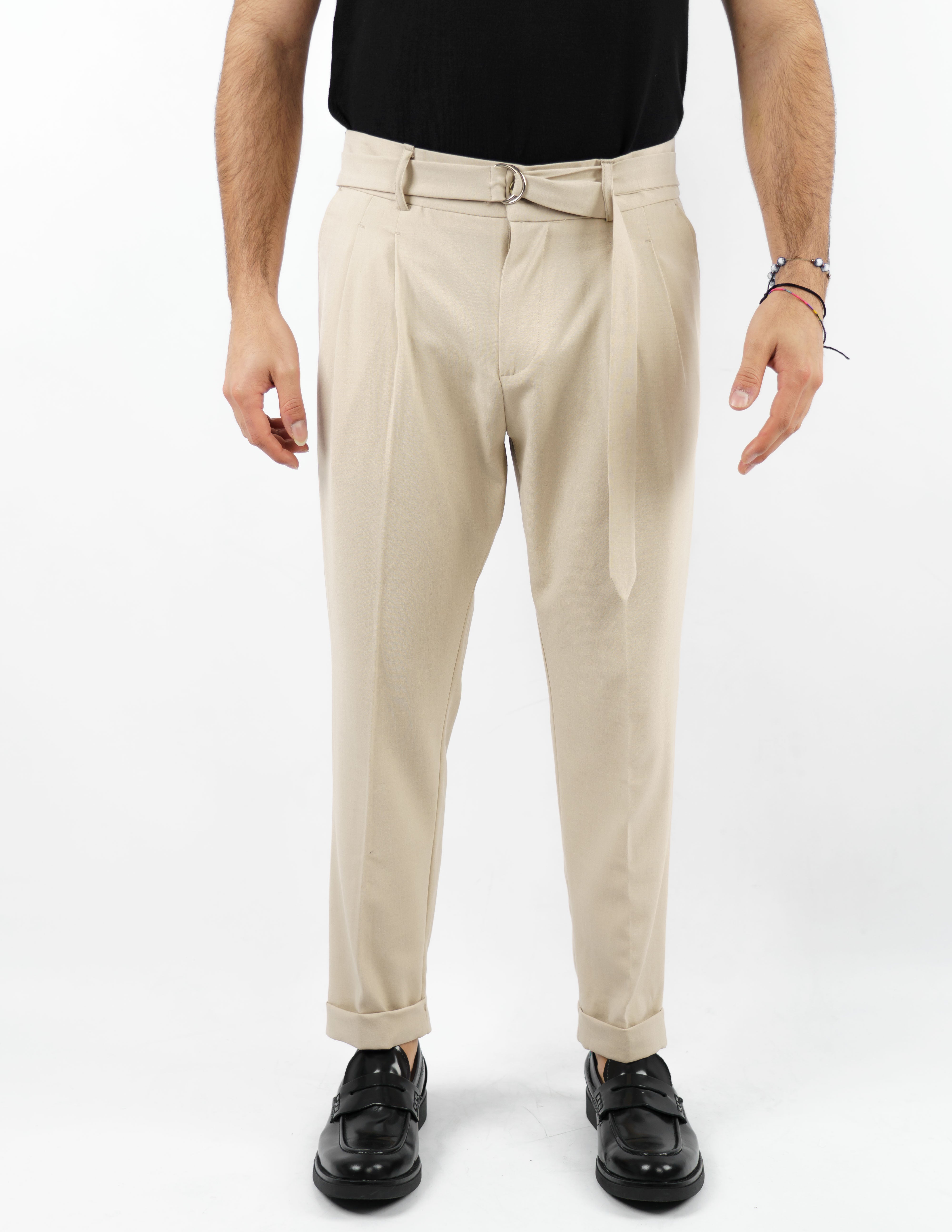 pantalone con pence e cintura