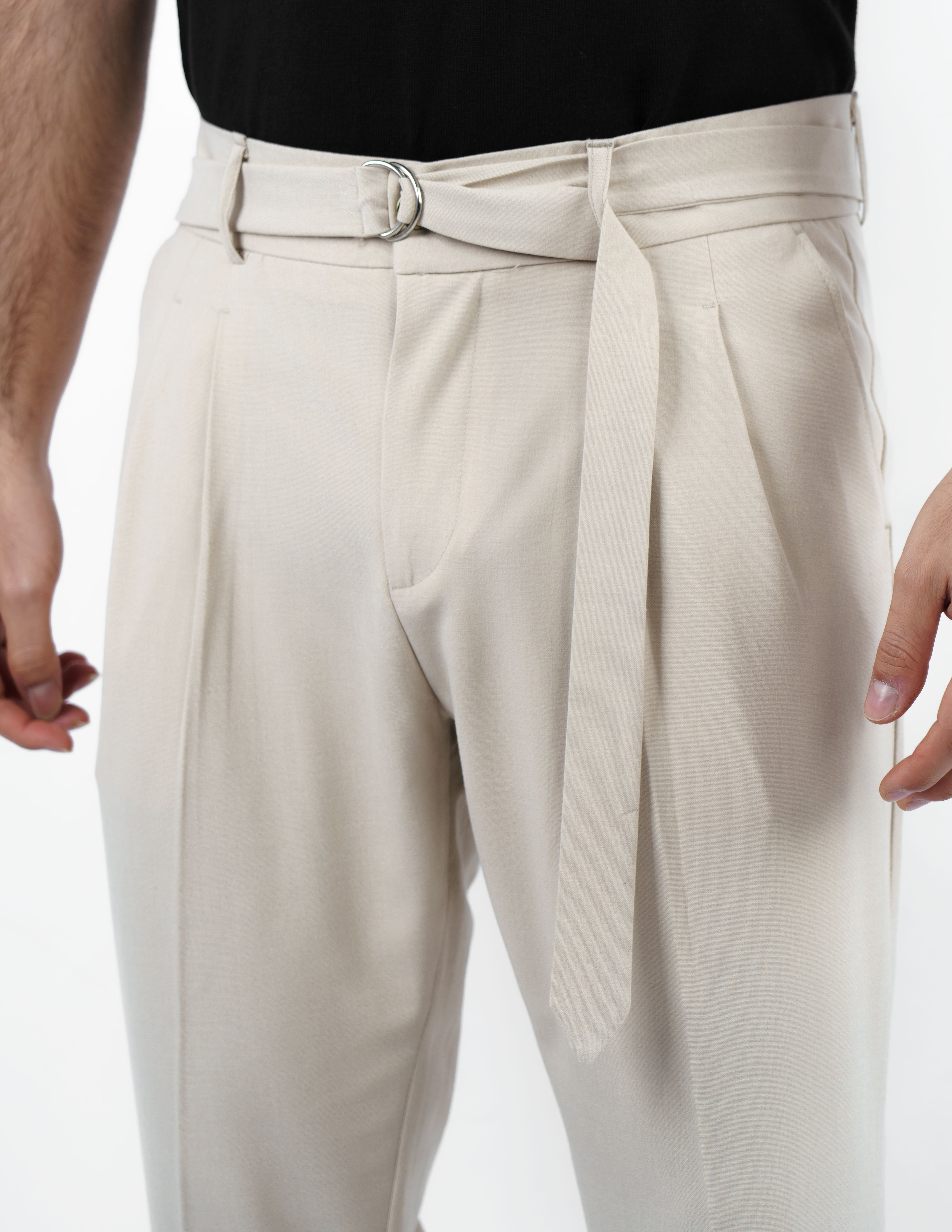 pantalone con pence e cintura