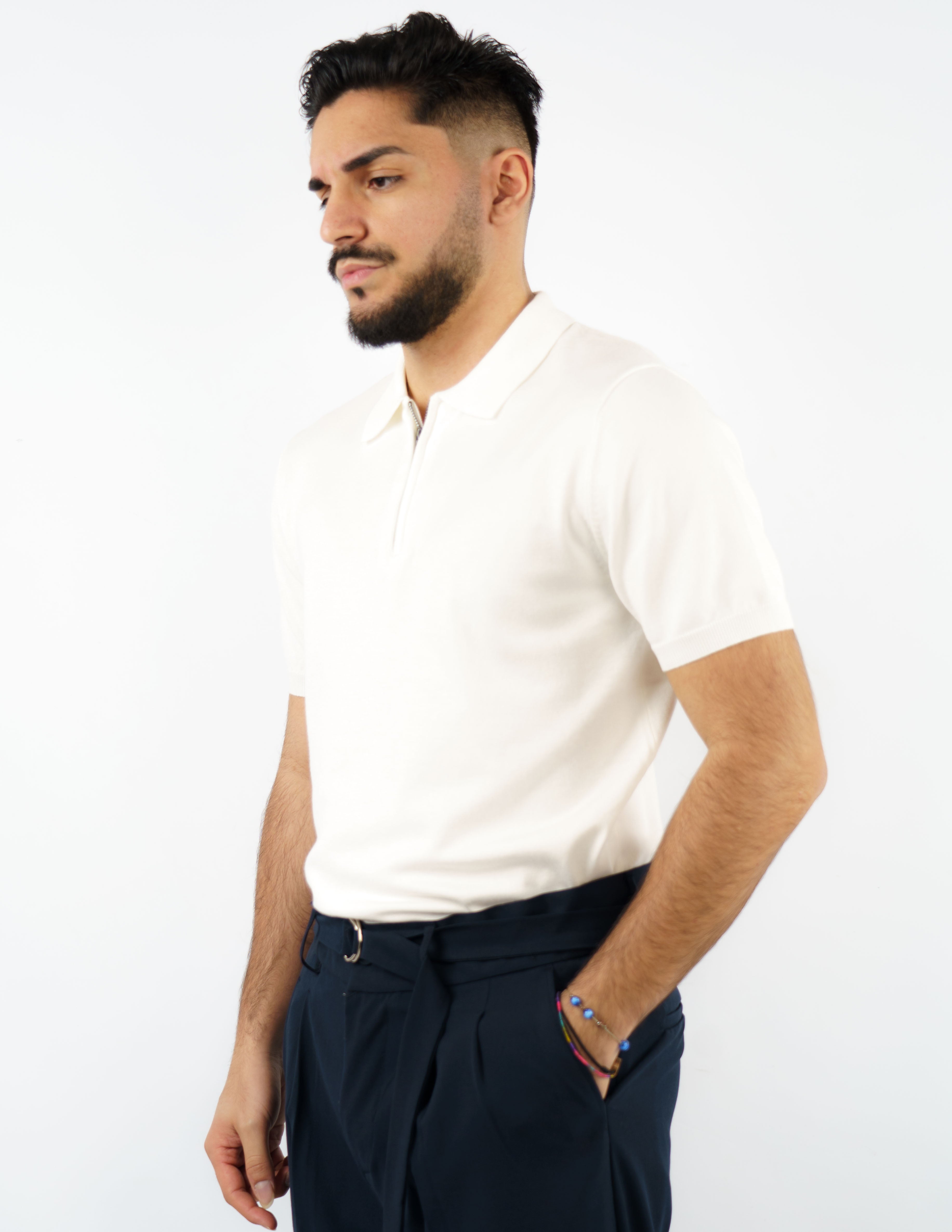 Polo manica corta con zip