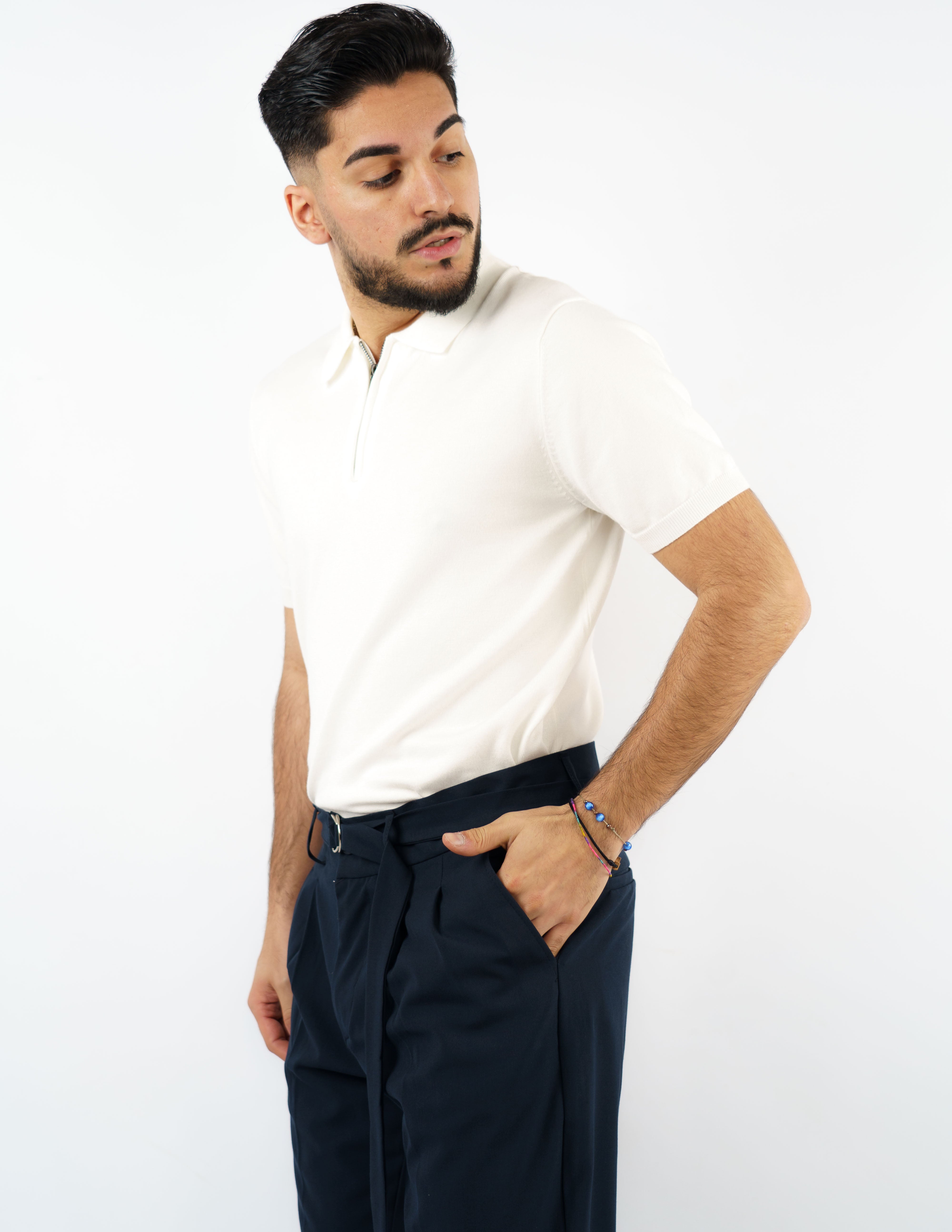 Polo manica corta con zip