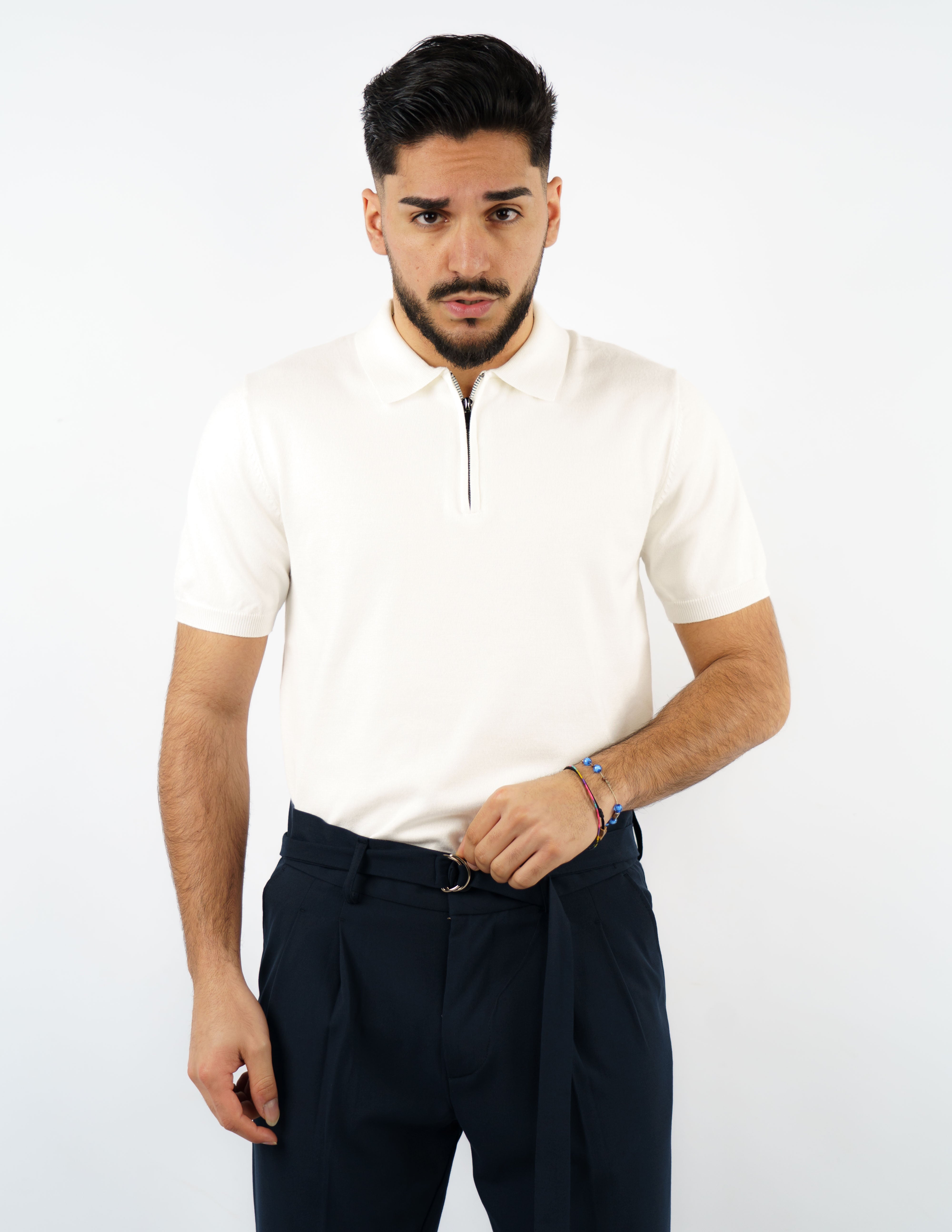 Polo manica corta con zip