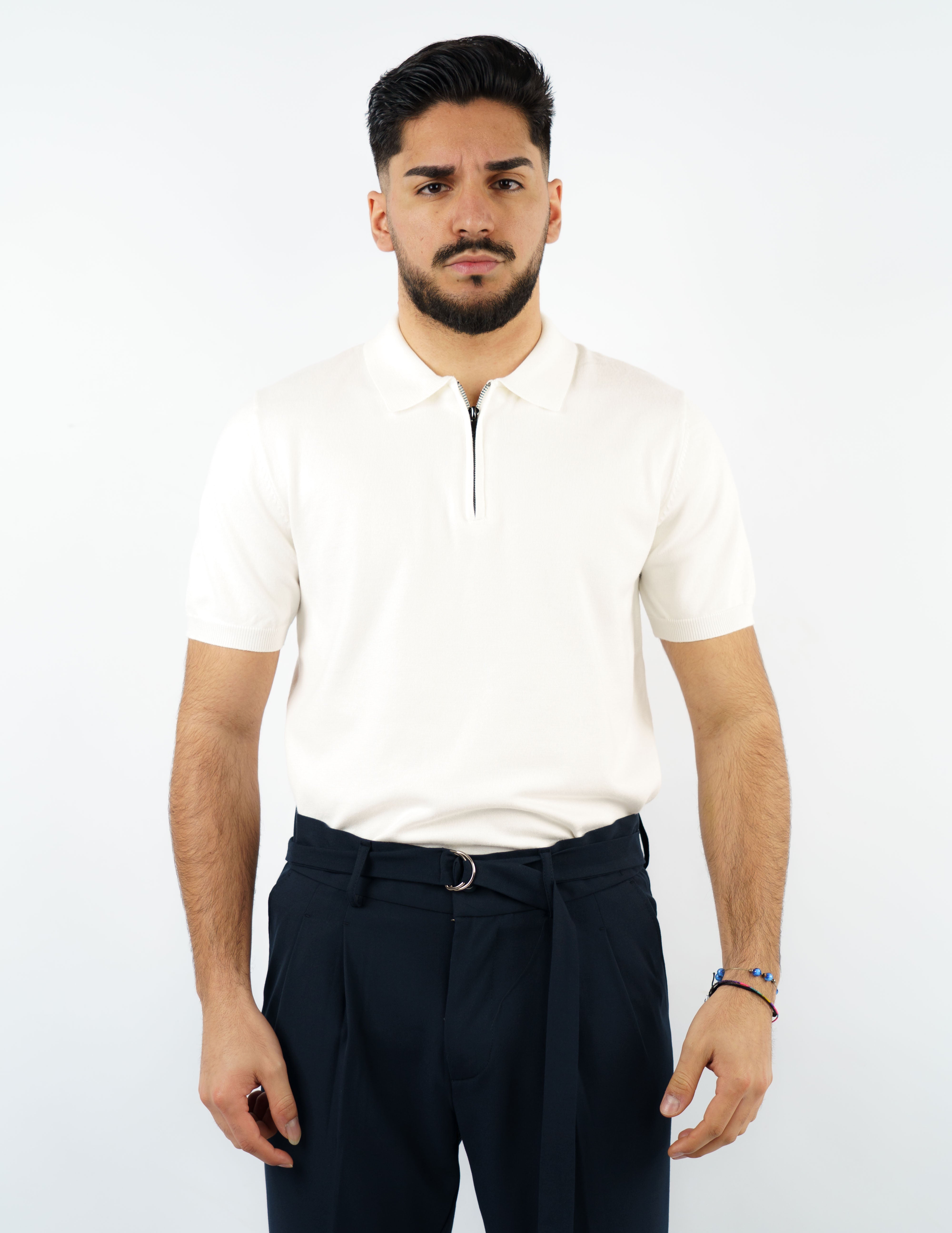 Polo manica corta con zip