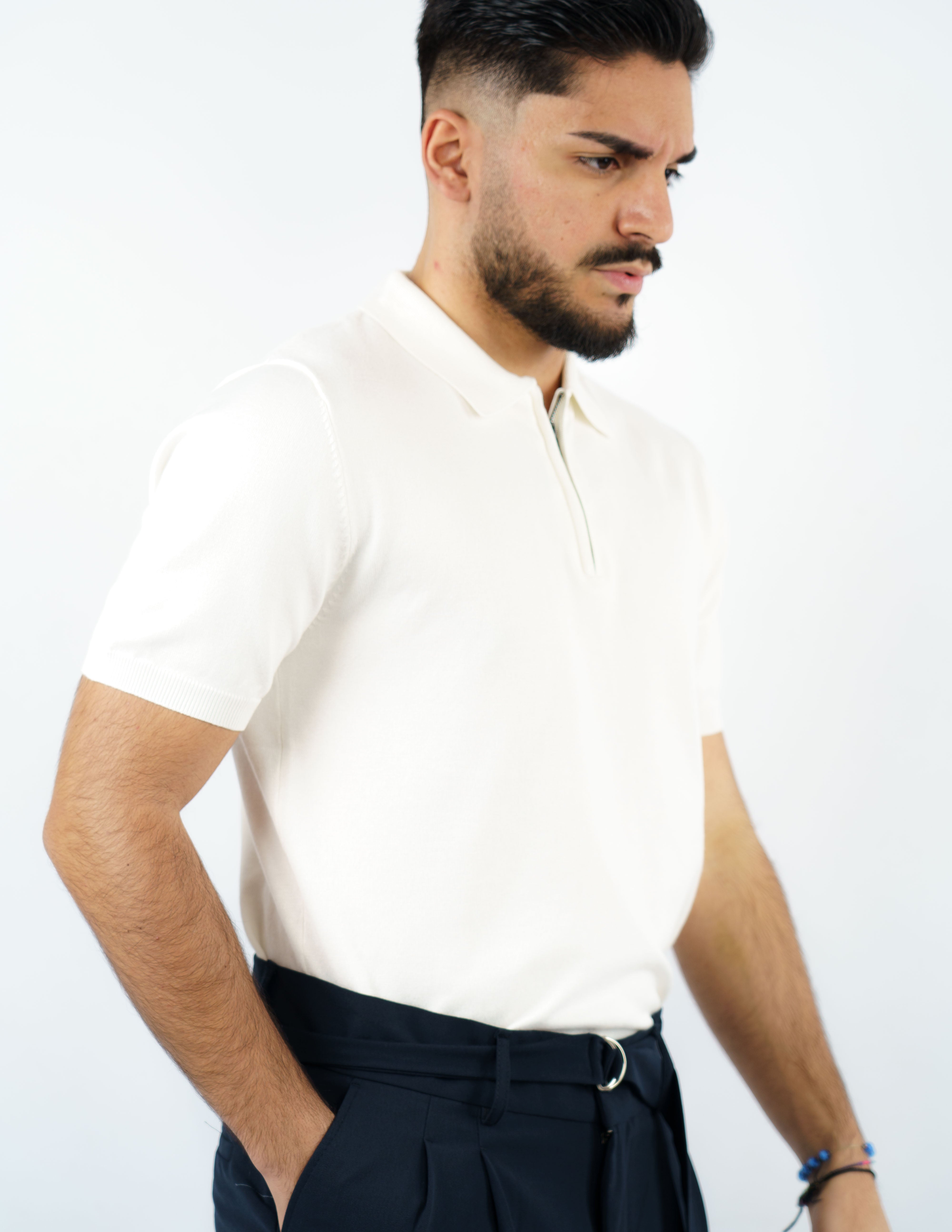 Polo manica corta con zip