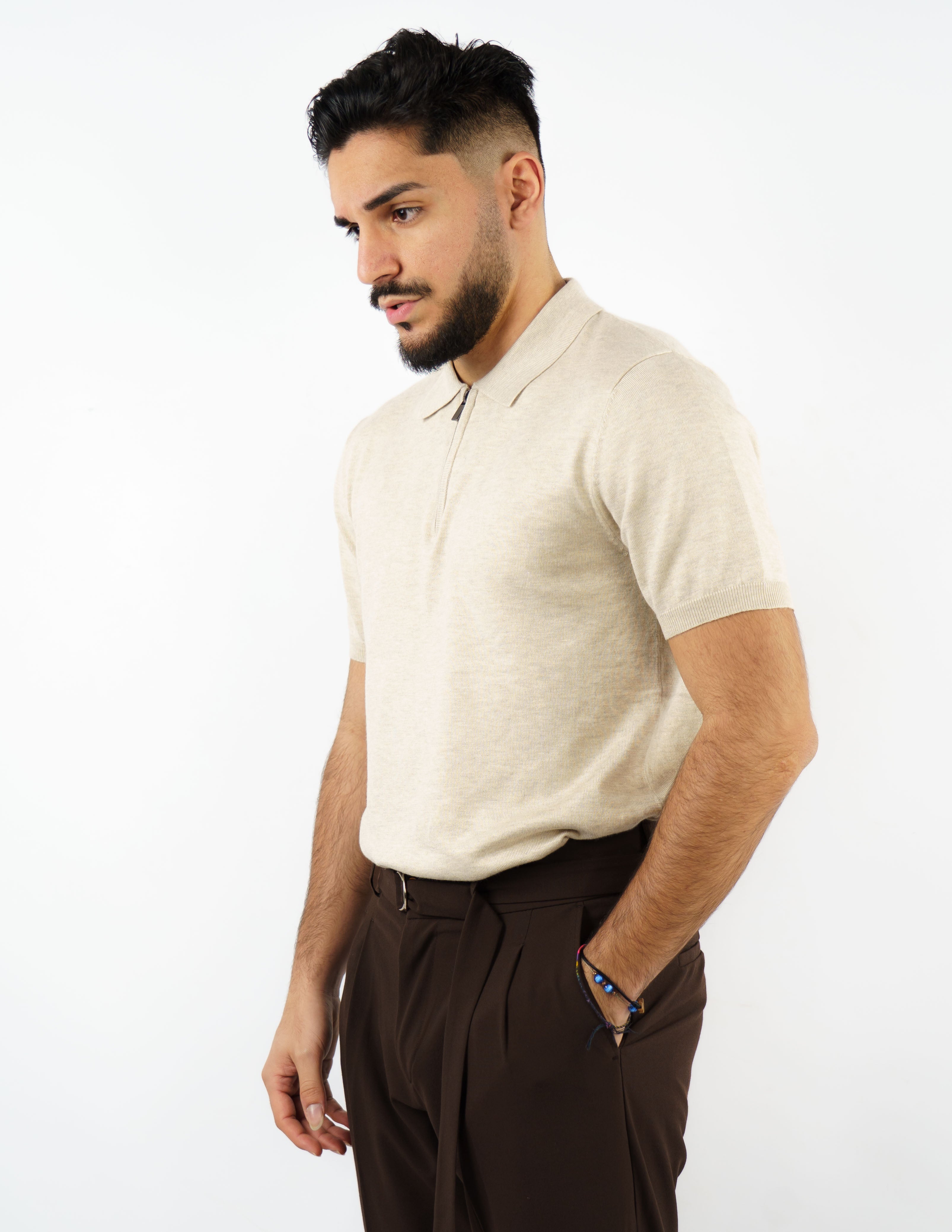 Polo manica corta con zip
