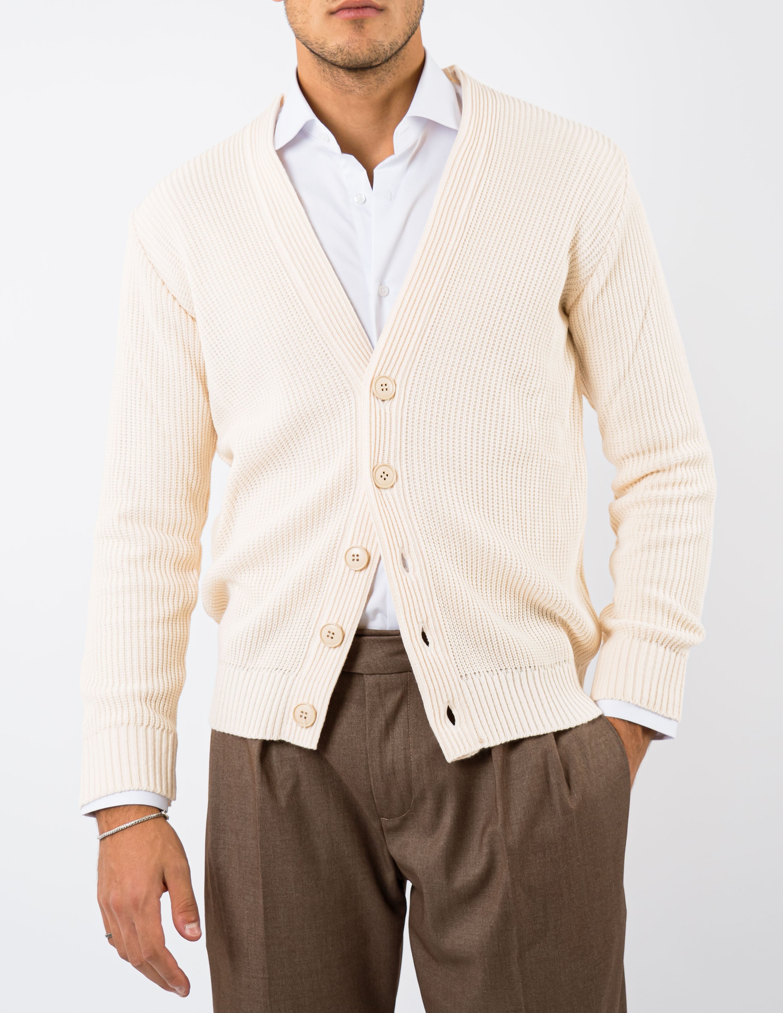 cardigan slim fit in misto lana