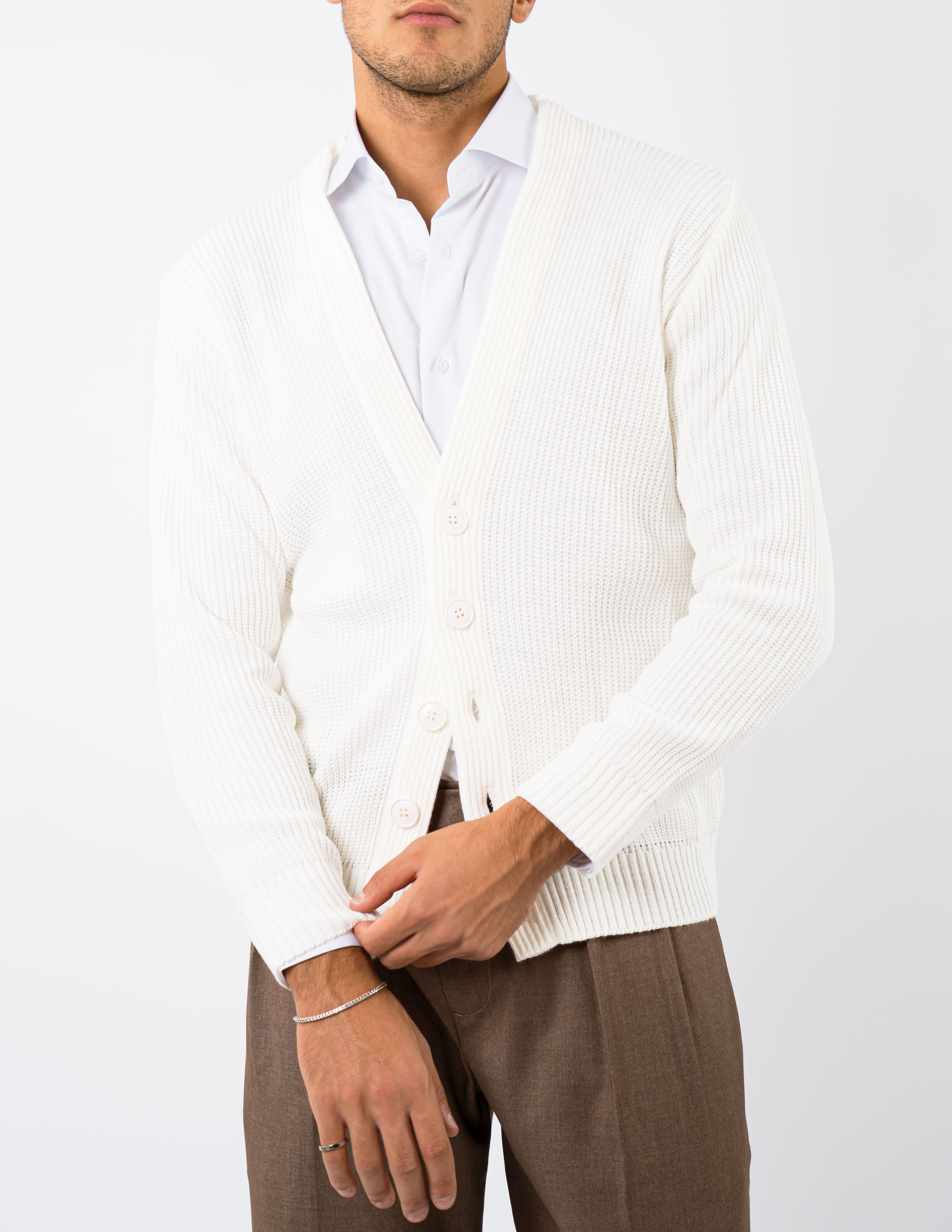 cardigan slim fit in misto lana