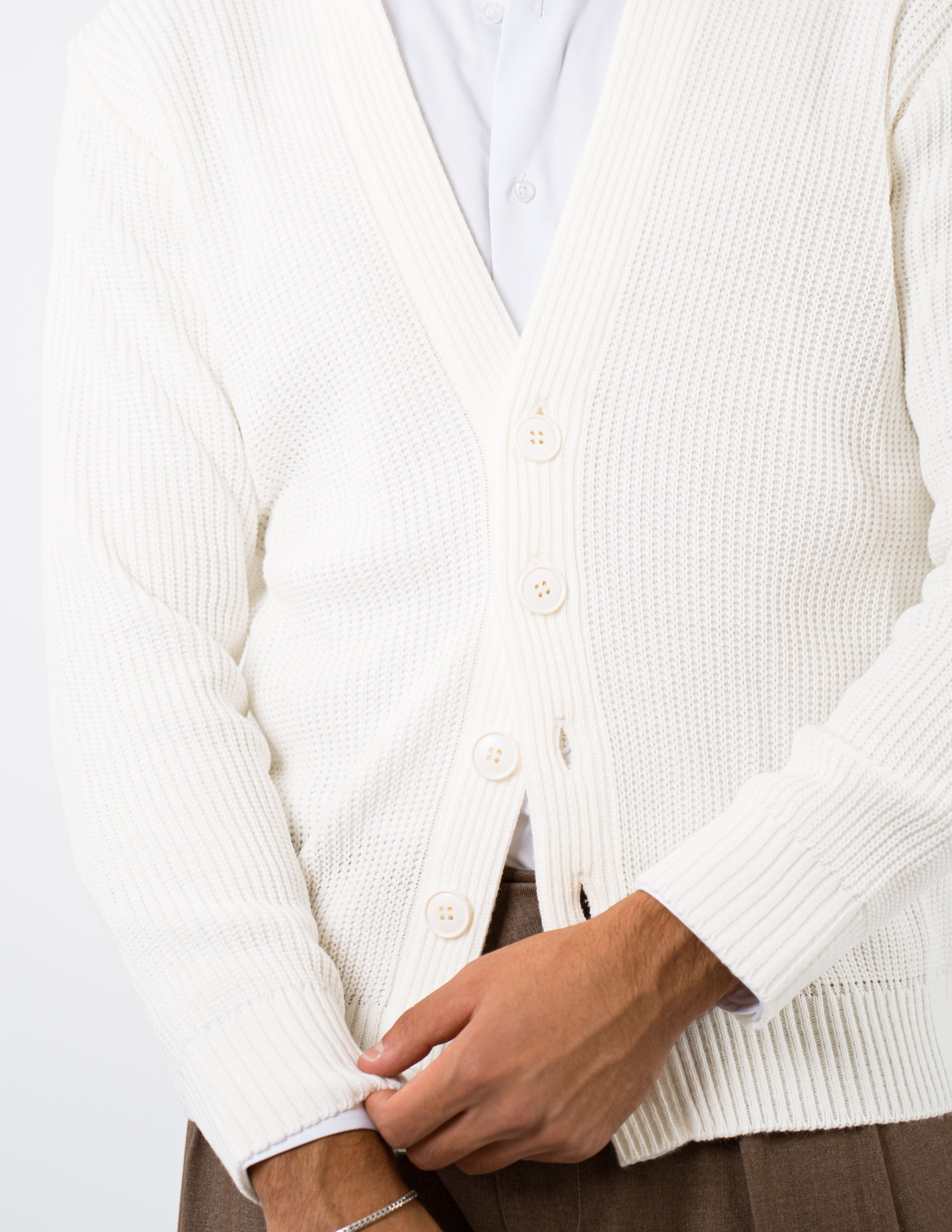 cardigan slim fit in misto lana