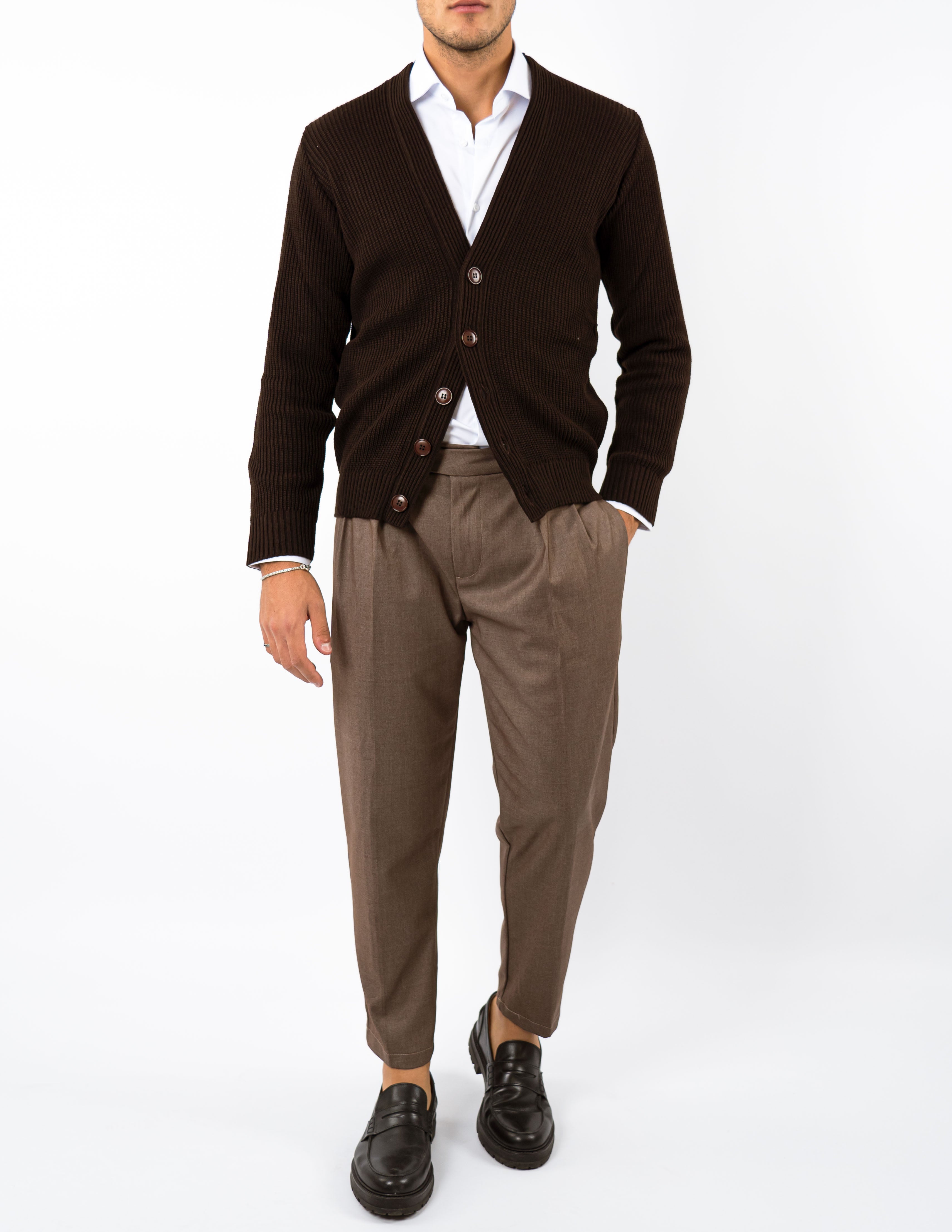 cardigan slim fit in misto lana