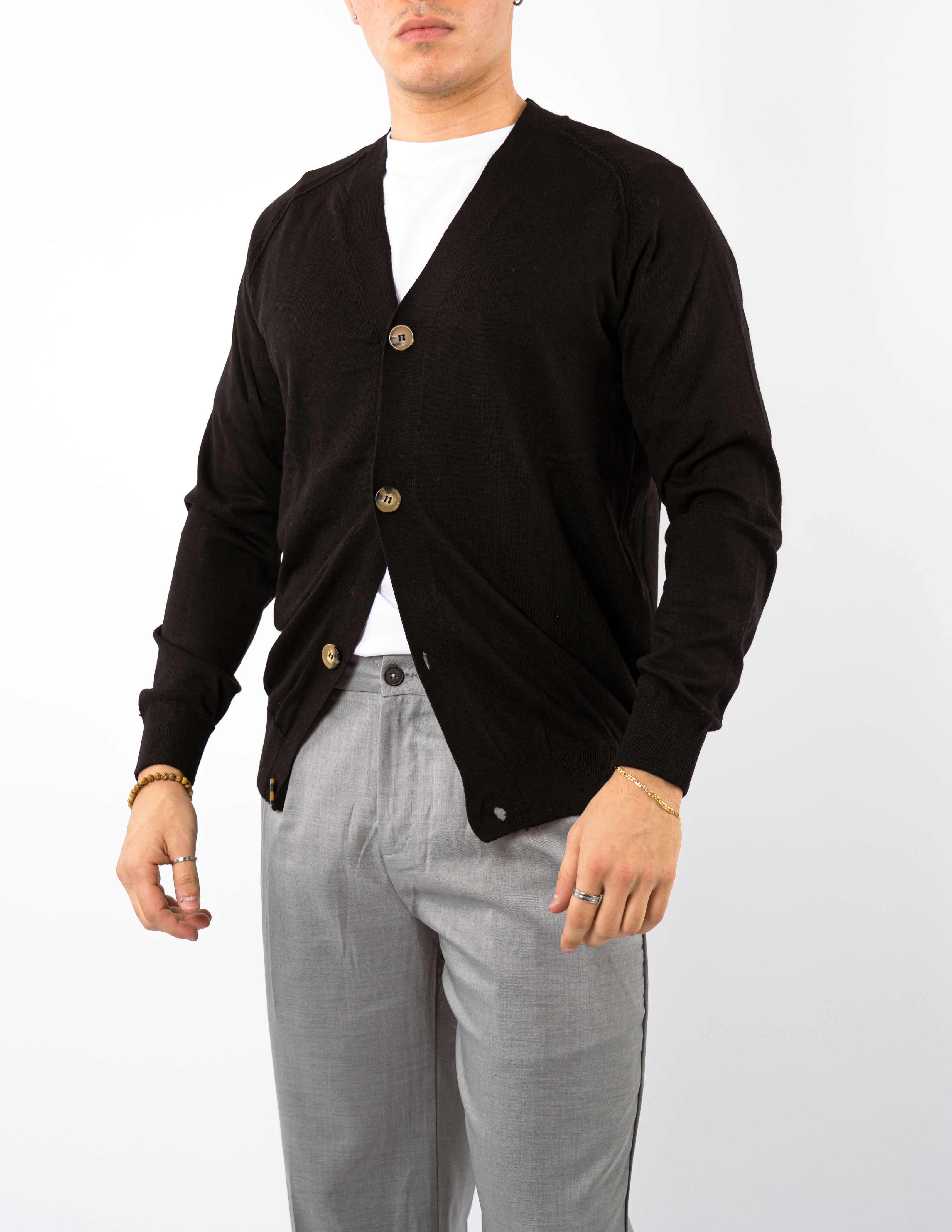 cardigan basic in lana merinos
